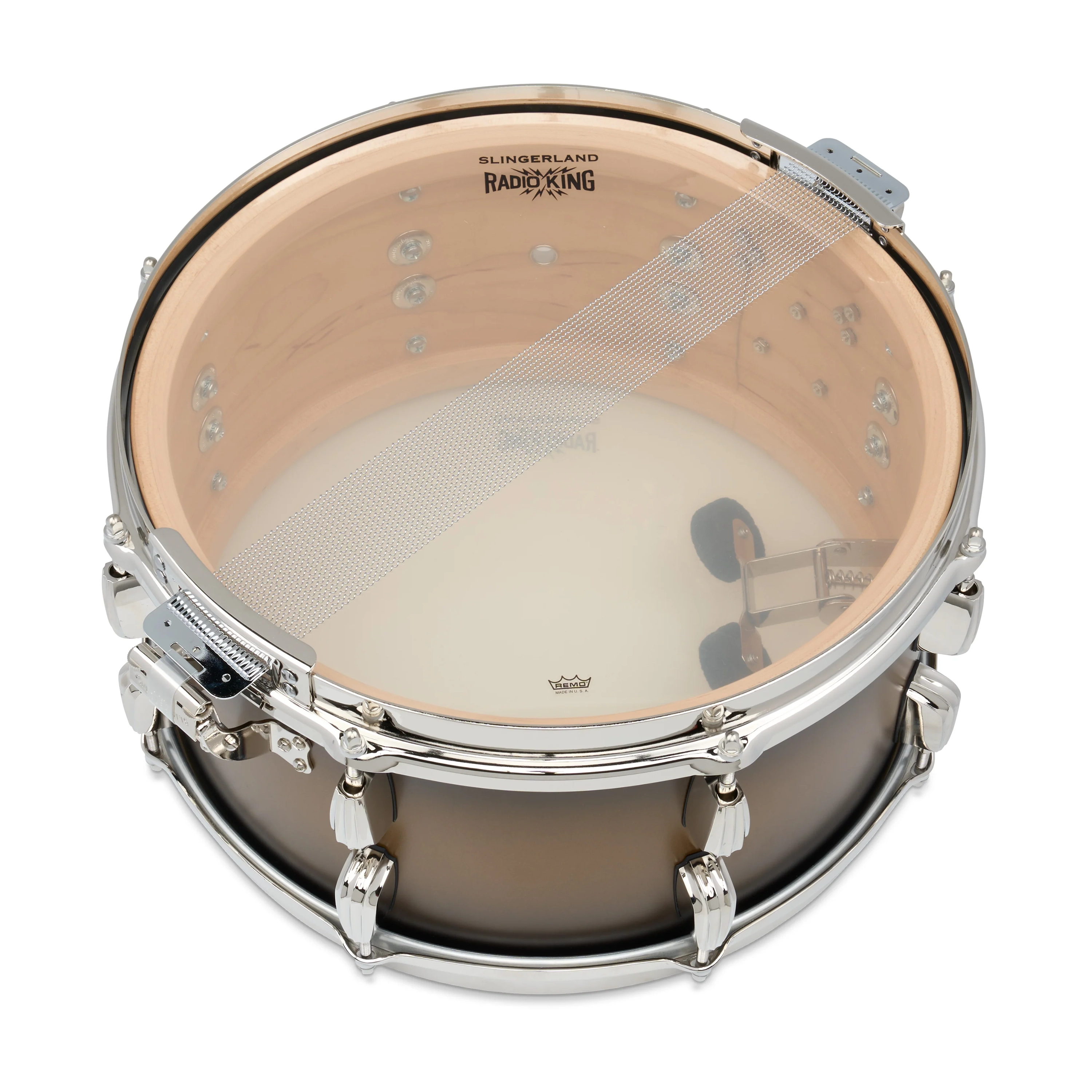 Slingerland Radio King Limited-Edition 7" X 14" Maple Snare Drum  - Black And Gold Duco Lacquer