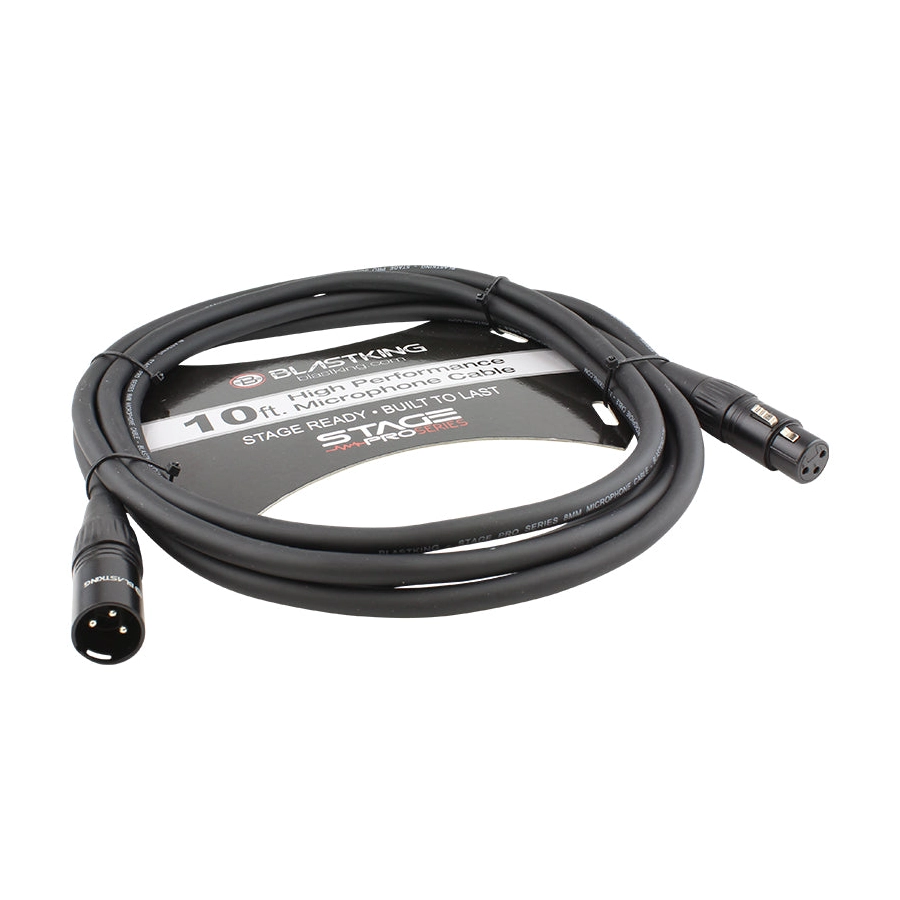 Cable de micrófono Blastking XLR macho a XLR hembra de 10 pies - SP10XLR