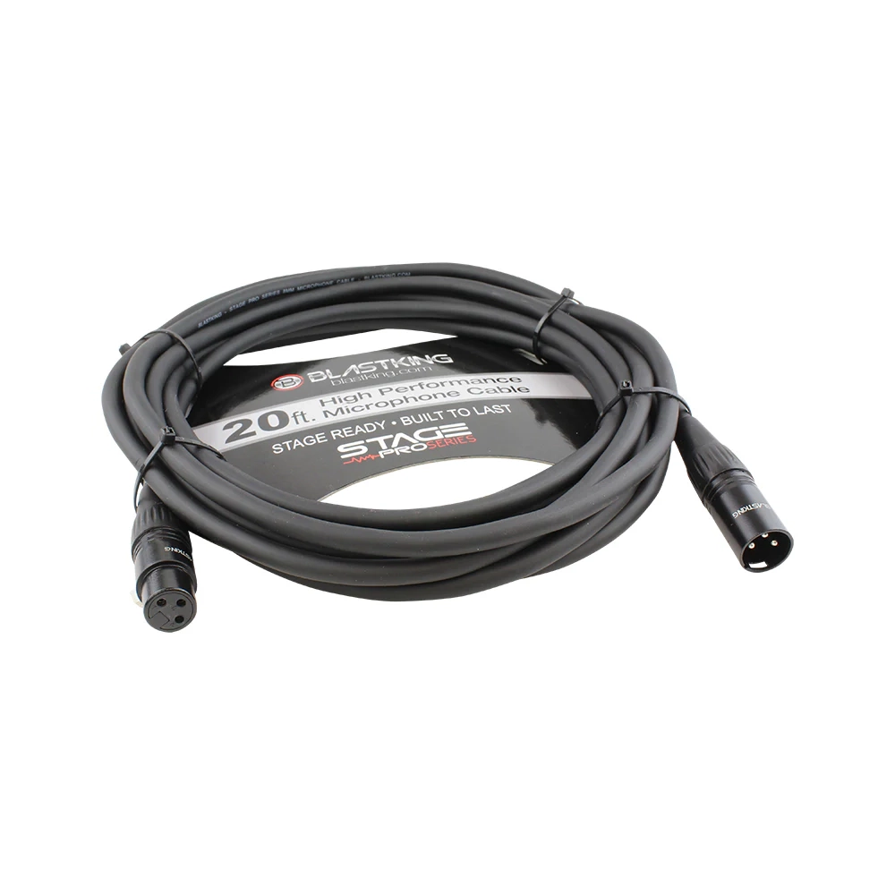 Blastking XLR Male to XLR Female 20 Ft. Microphone Cable - SP20XLR