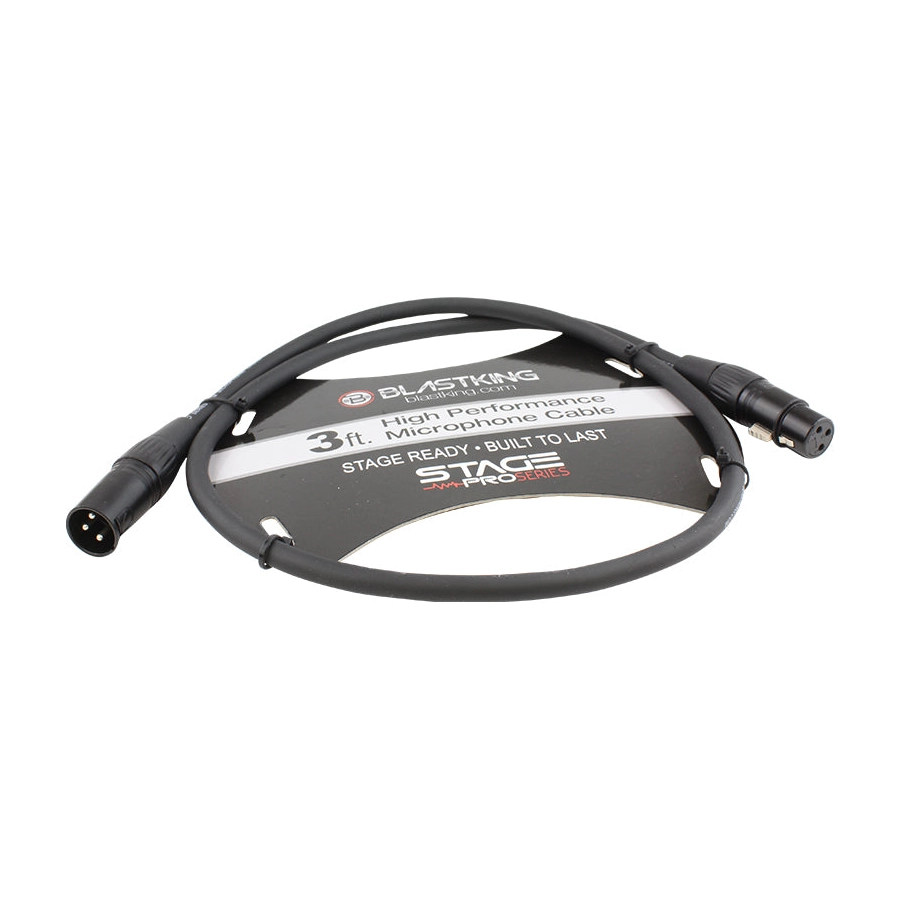 Cable de micrófono Blastking XLR macho a XLR hembra de 3 pies - SP3XLR