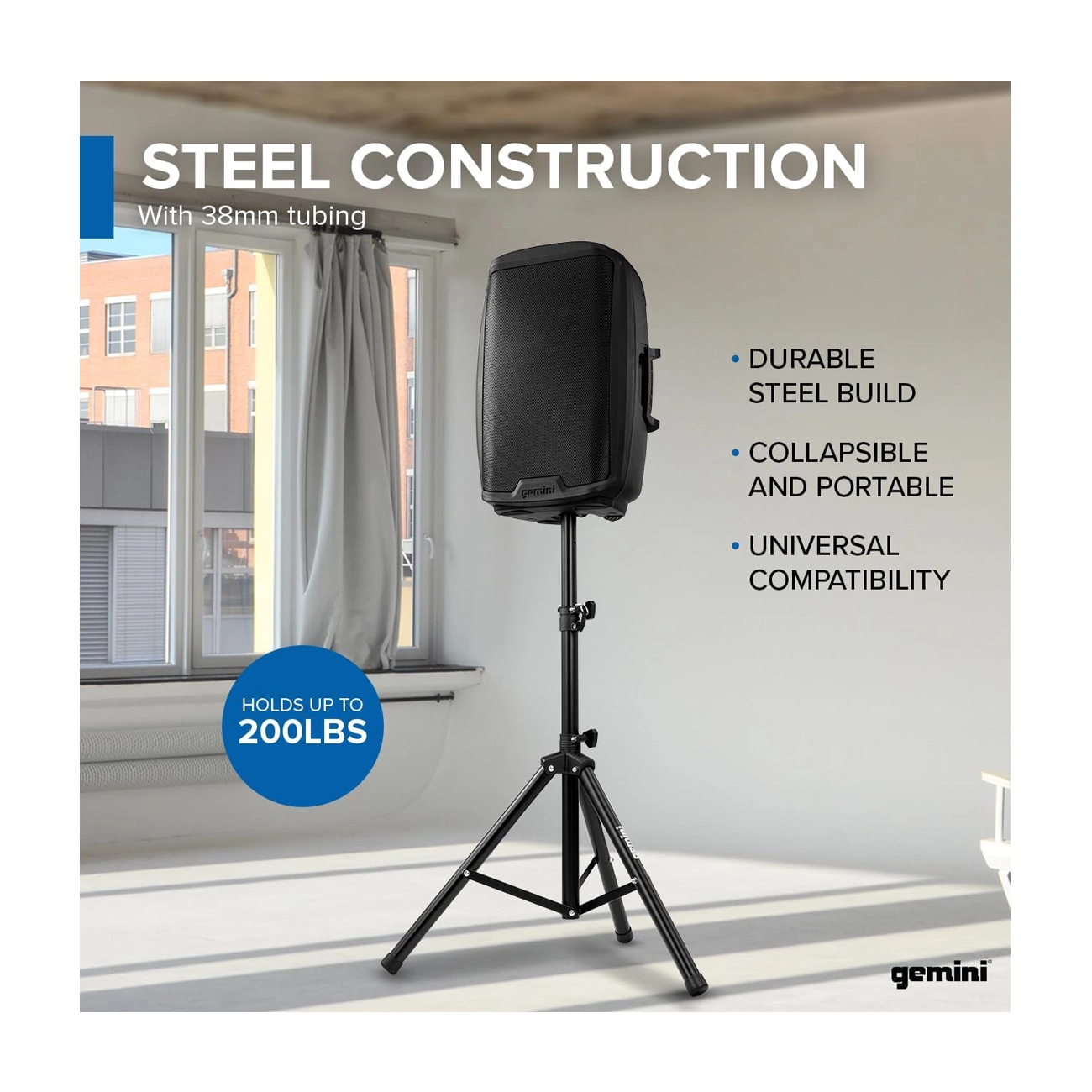 Gemini: 74" Tripod Speaker Stand