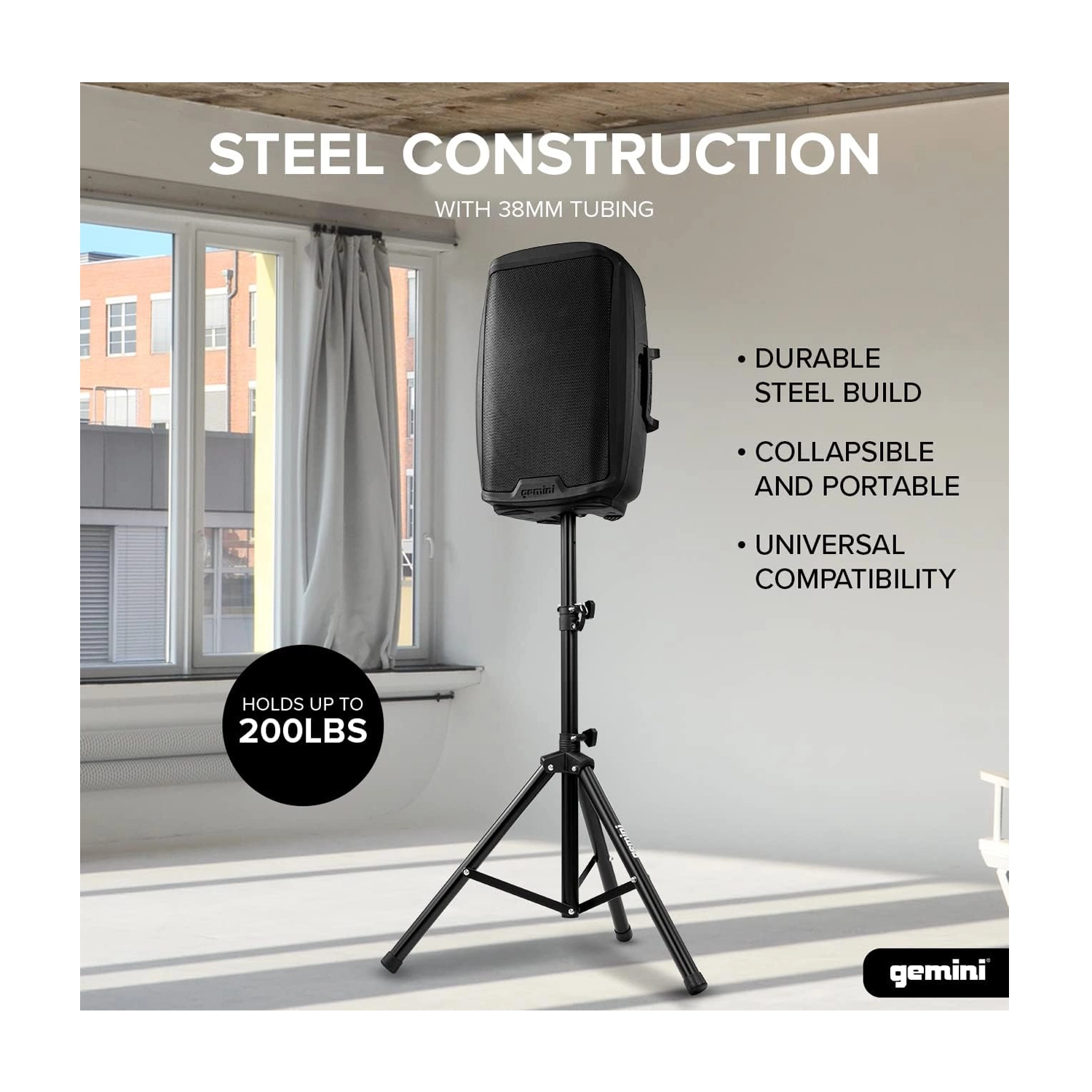 Gemini: 2 Tripod Speaker Stands With Carry Bag