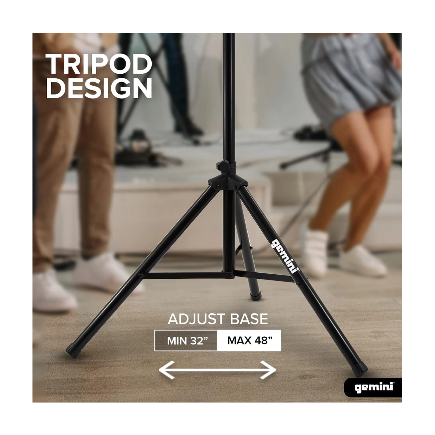 Gemini: 2 Tripod Speaker Stands With Carry Bag