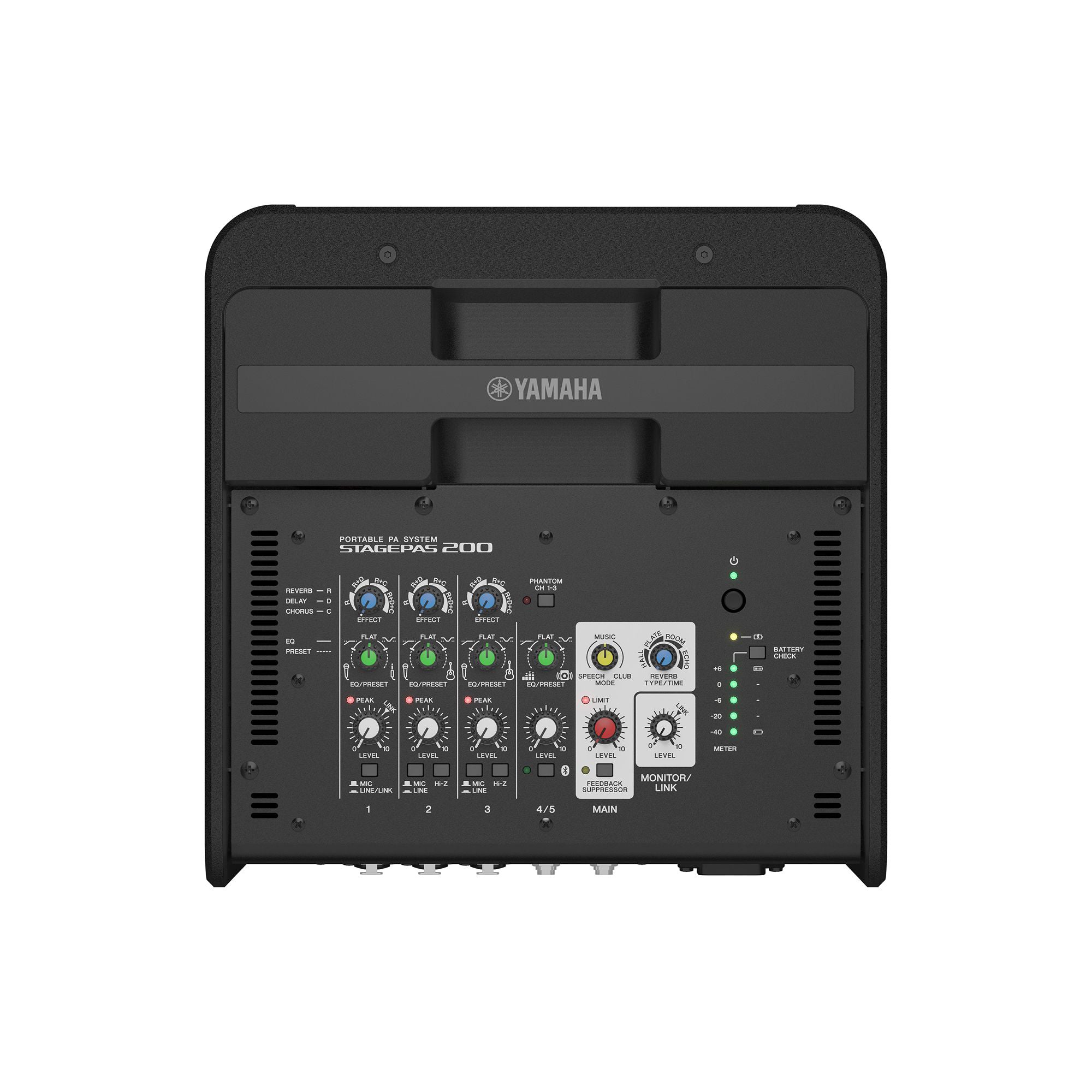 Top view of Yamaha Stagepas 200 Portable PA System
