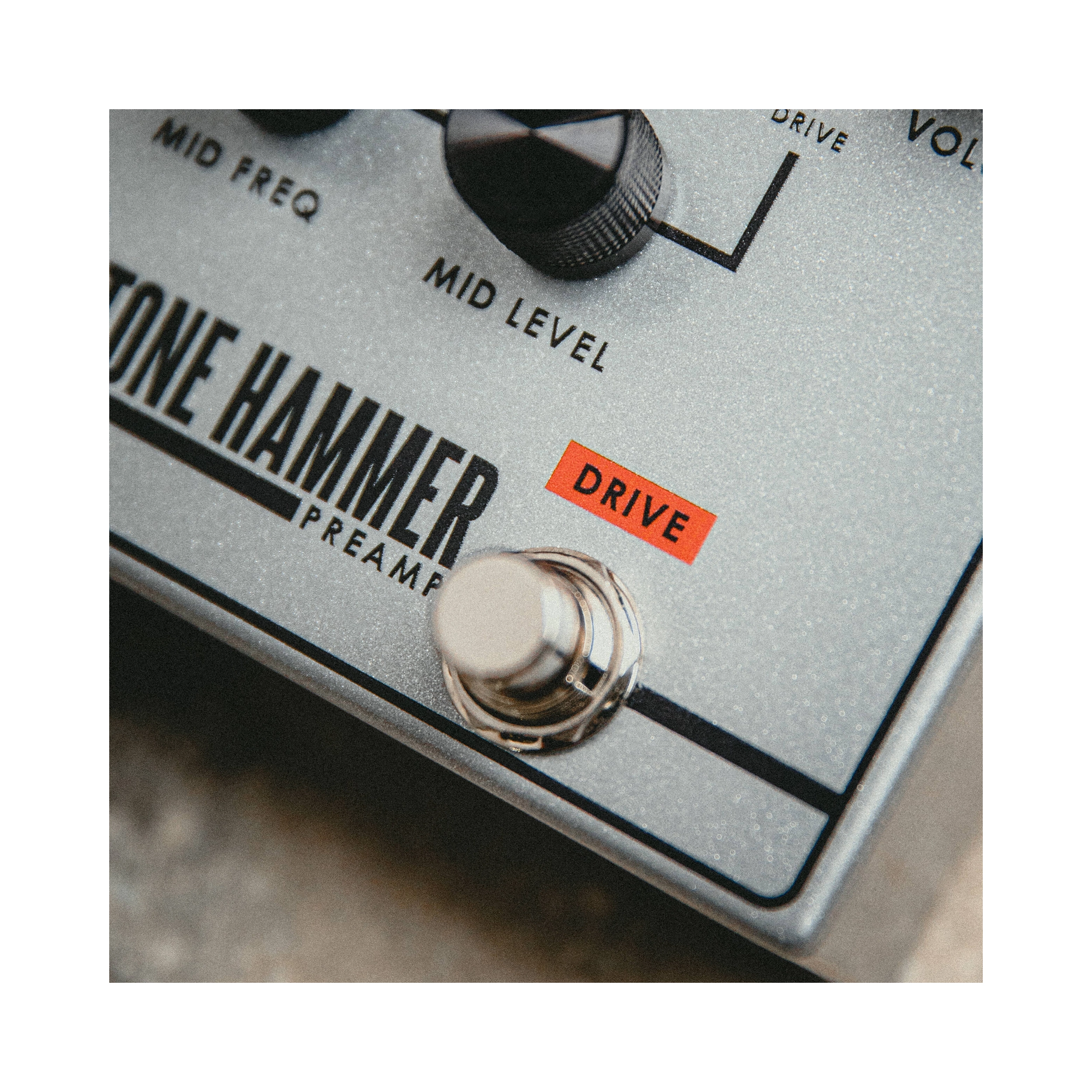 Close-up view of Aguilar Tone Hammer PreAmp V2 Pedal