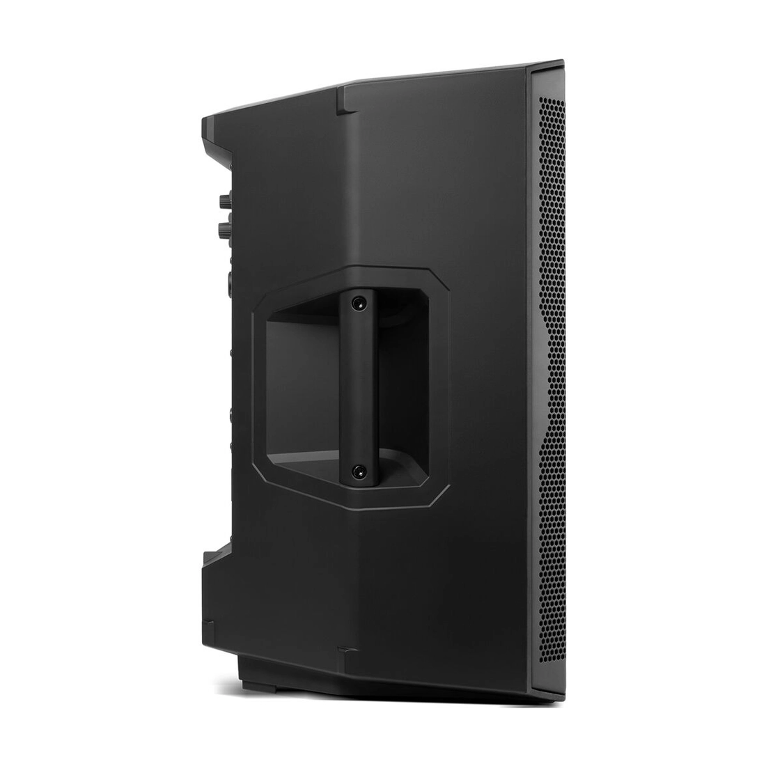 Side panel view of Alto Professional TS410 2,000-watt 10-Inch powered speaker with bluetooth and DSP features.
