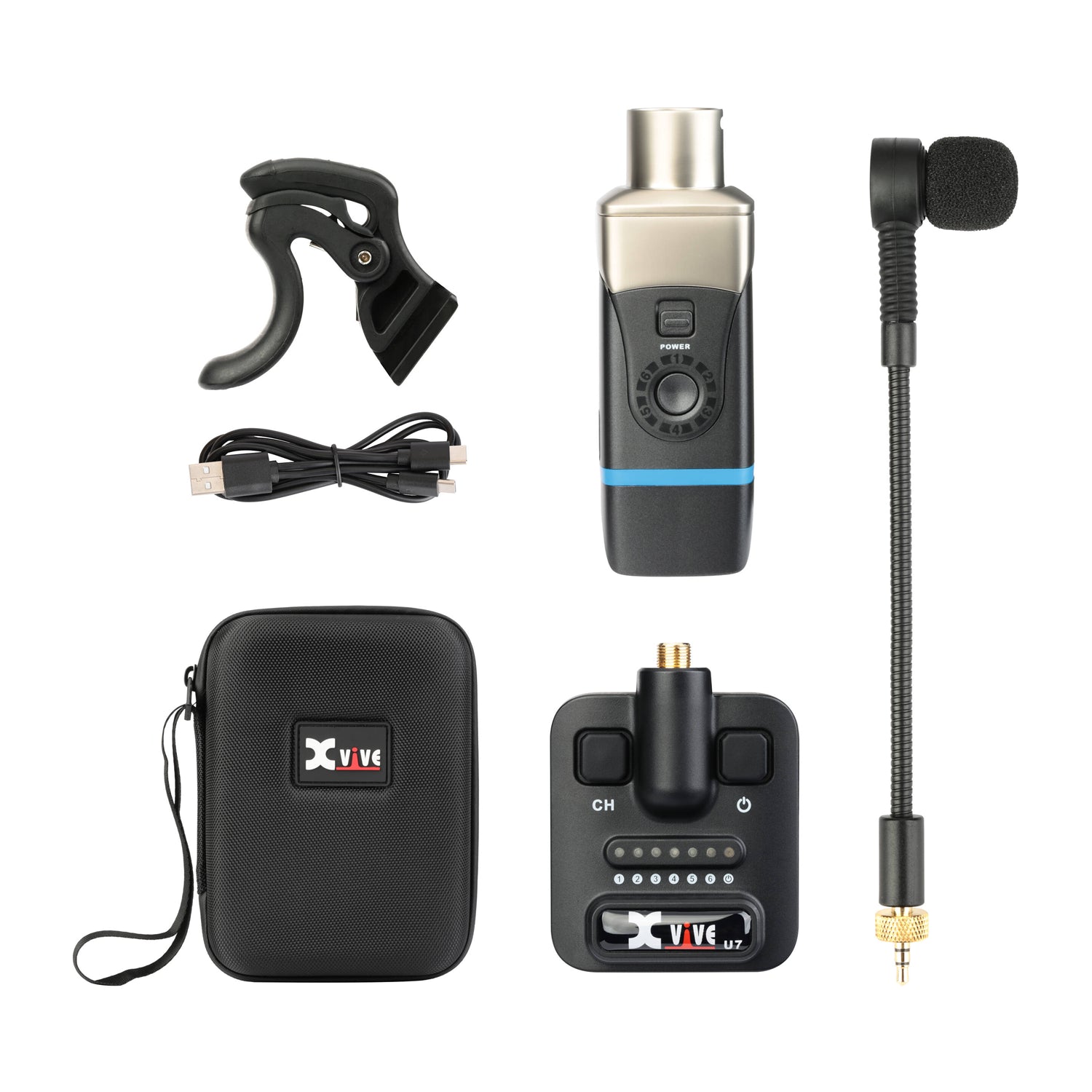 Xvive U7 Saxophone and Trumpet Wireless System - Black