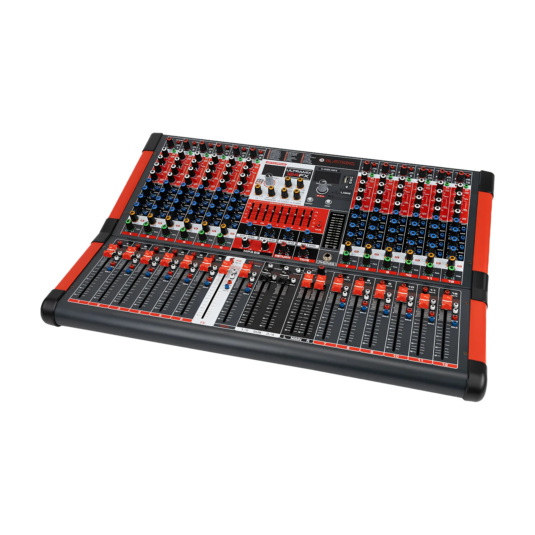 Blastking 12 Channel Professional Mixing Console with 4 Aux and DSP