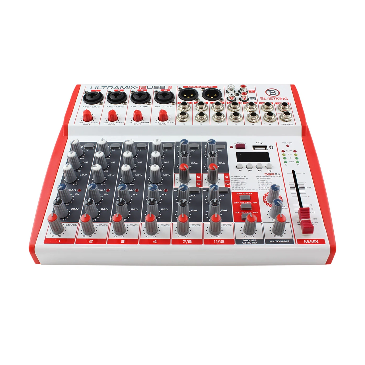 Blastking 12 Channel Analog Stereo Mixing Console – ULTRAMIX-12USBII