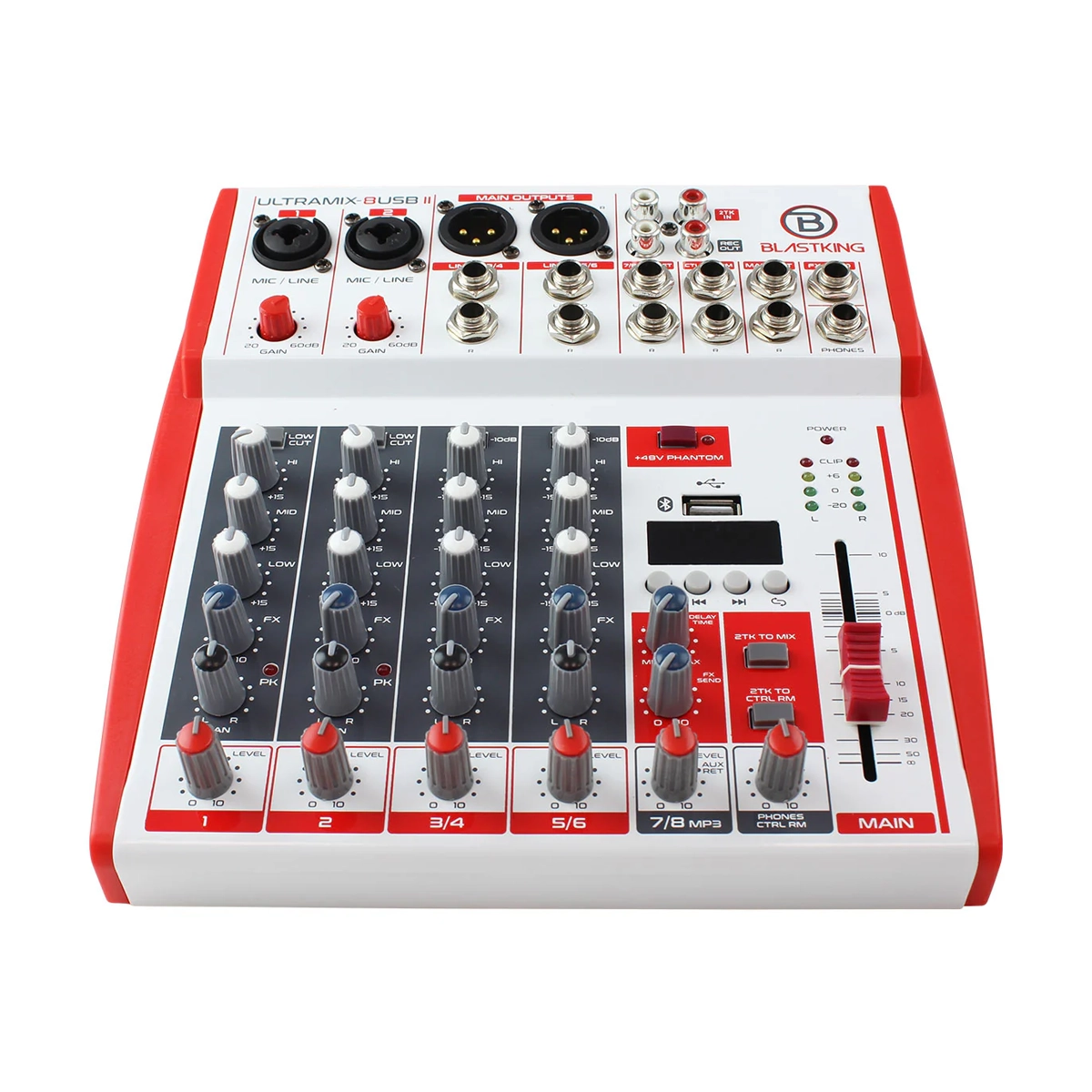 Blastking 8 Channel Analog Stereo Mixing Console – ULTRAMIX-8USBII