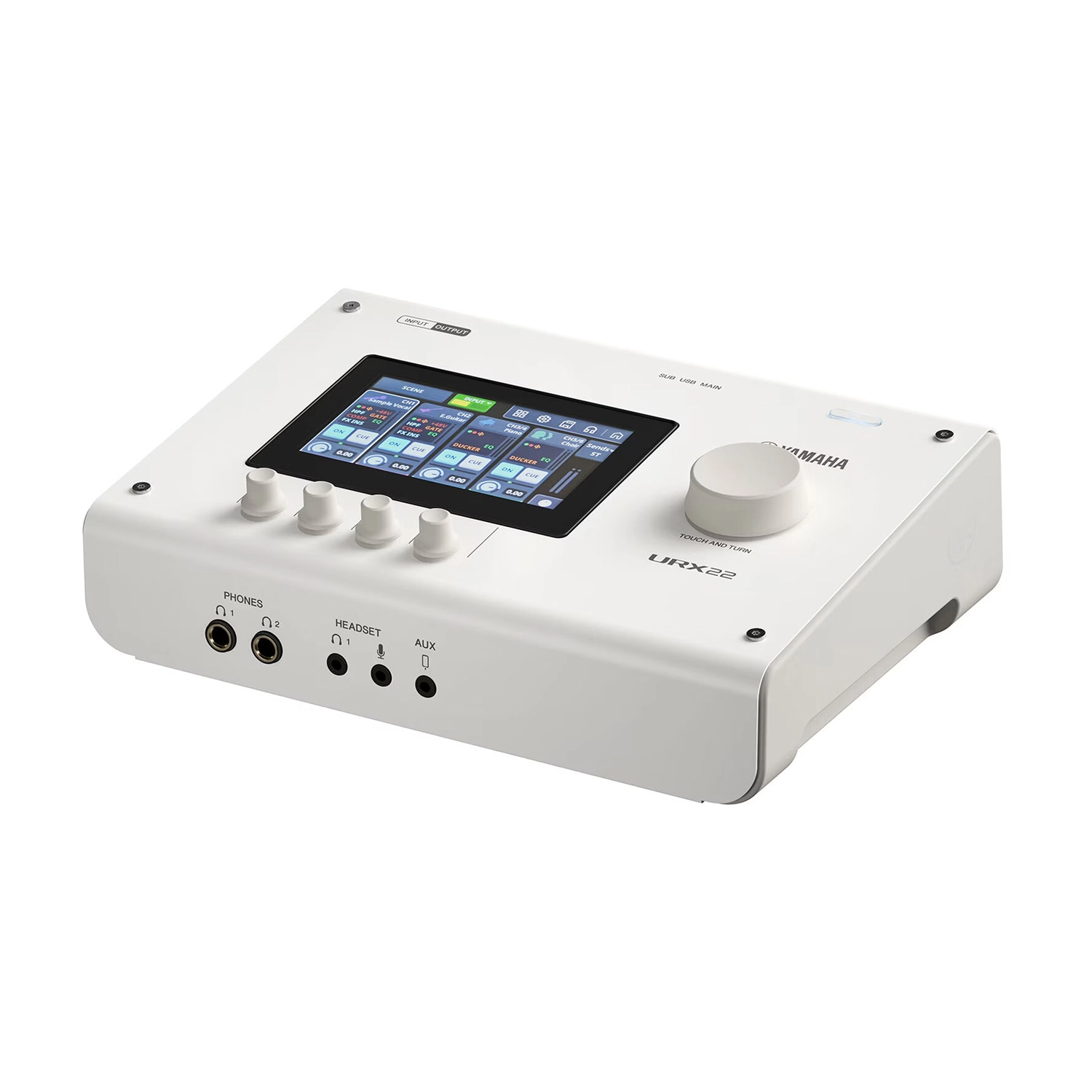 Yamaha URX22 audio interface angle view