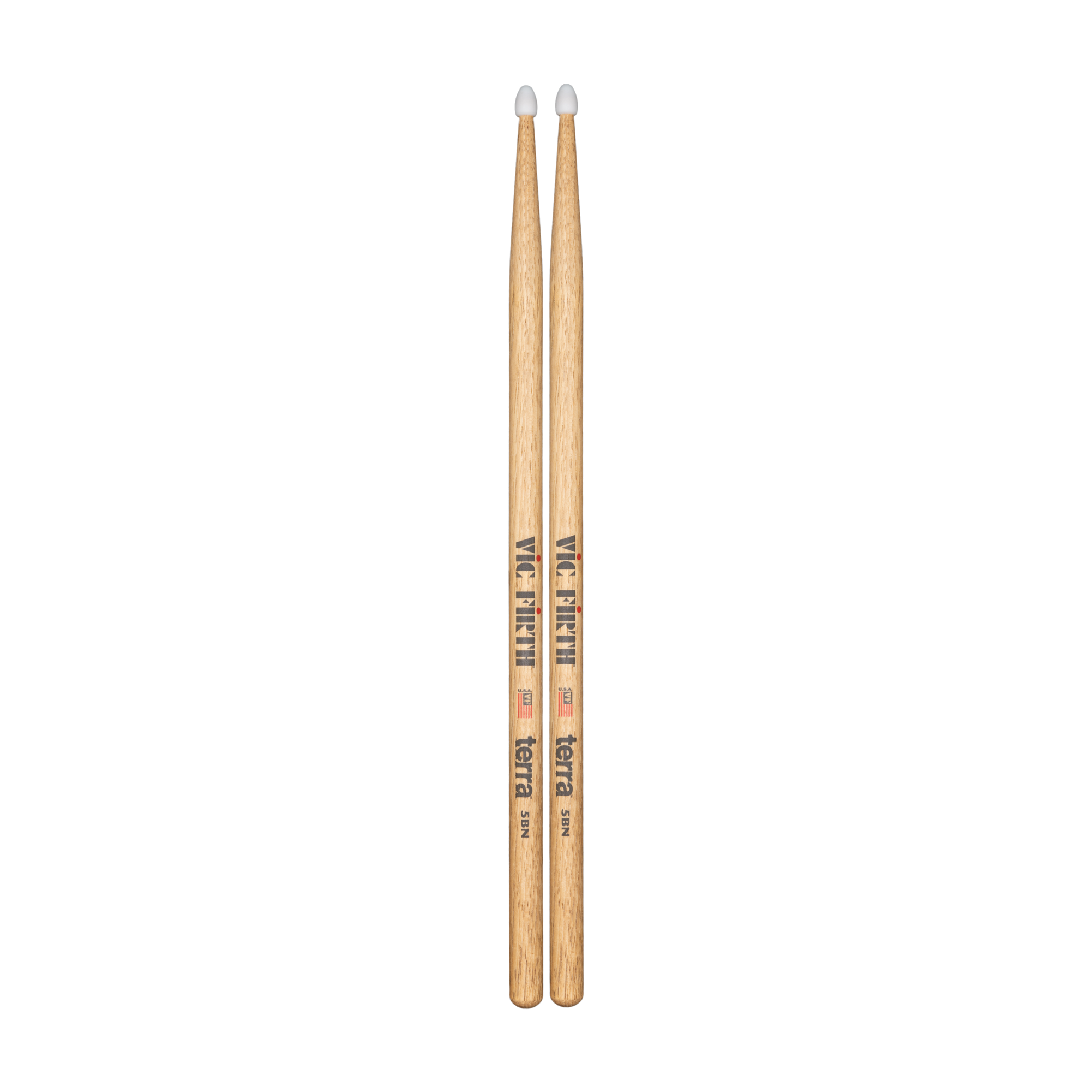 Front view of Vic Firth American Classic VF5BTN Terra Nylon Tip Drumsticks