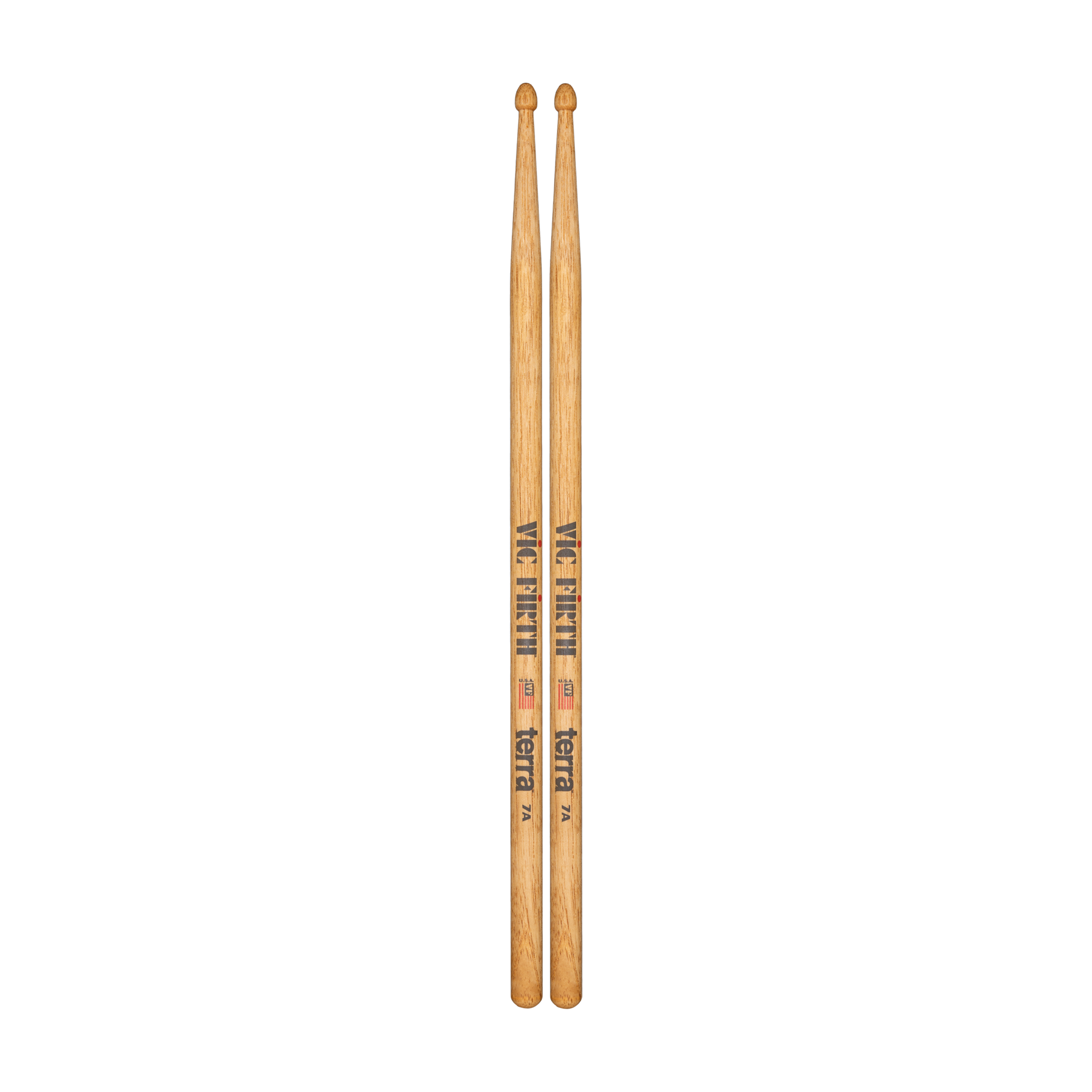 Front view of Vic Firth American Classic VF7AT Terra Drumsticks