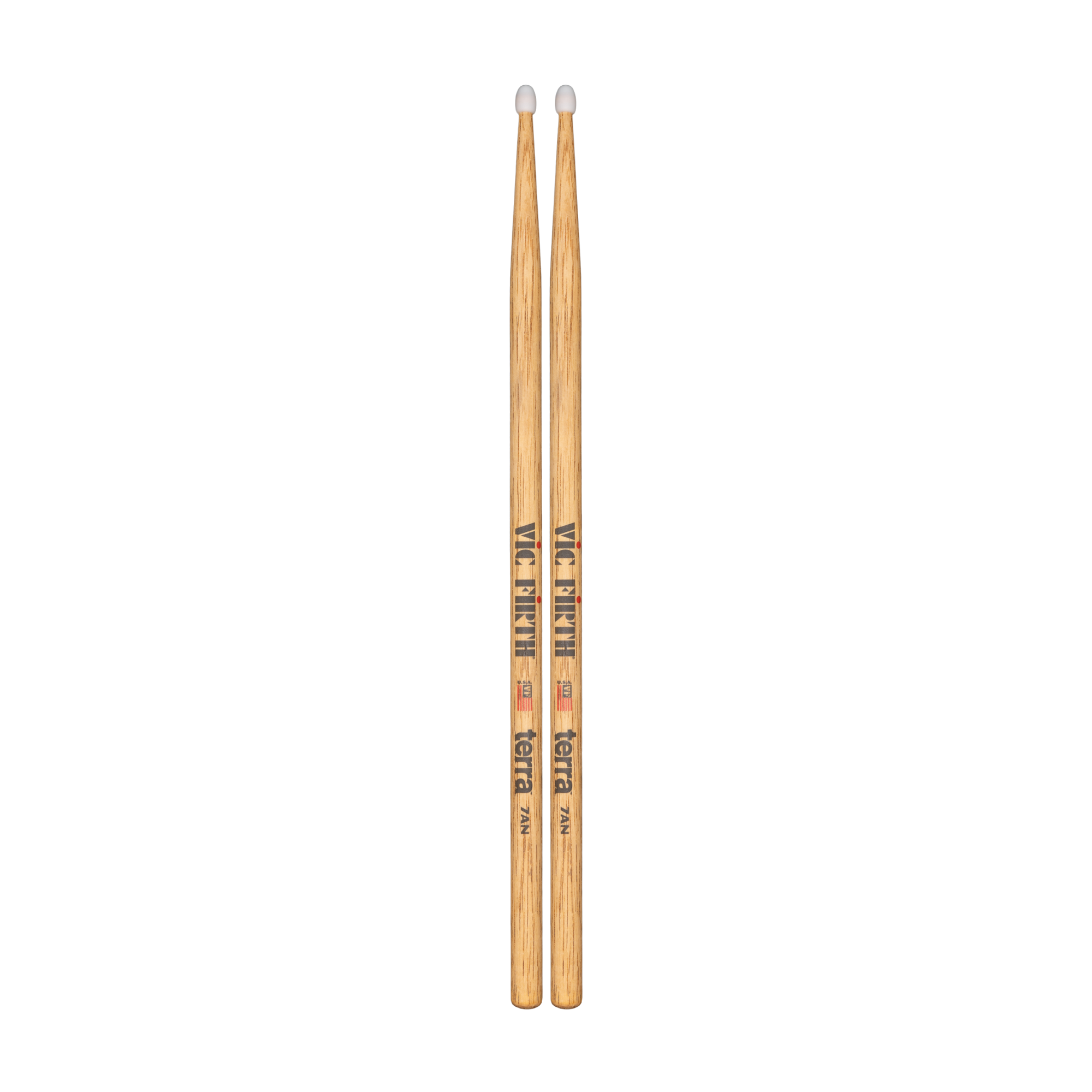 Front view of Vic Firth American Classic VF7ATN Terra Nylon Drumsticks