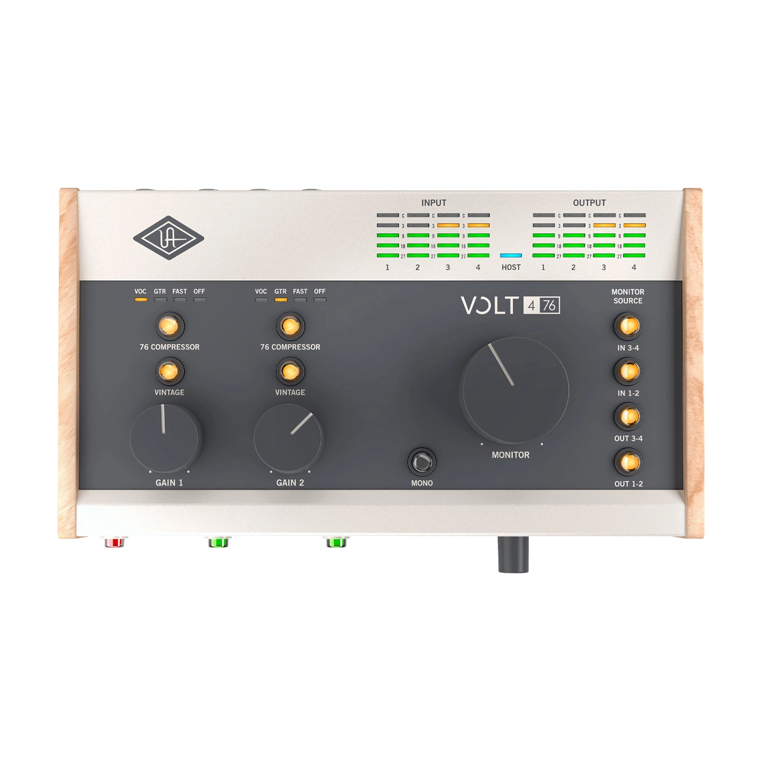 Universal Audio Volt 476 USB-C Audio Interface top angle view