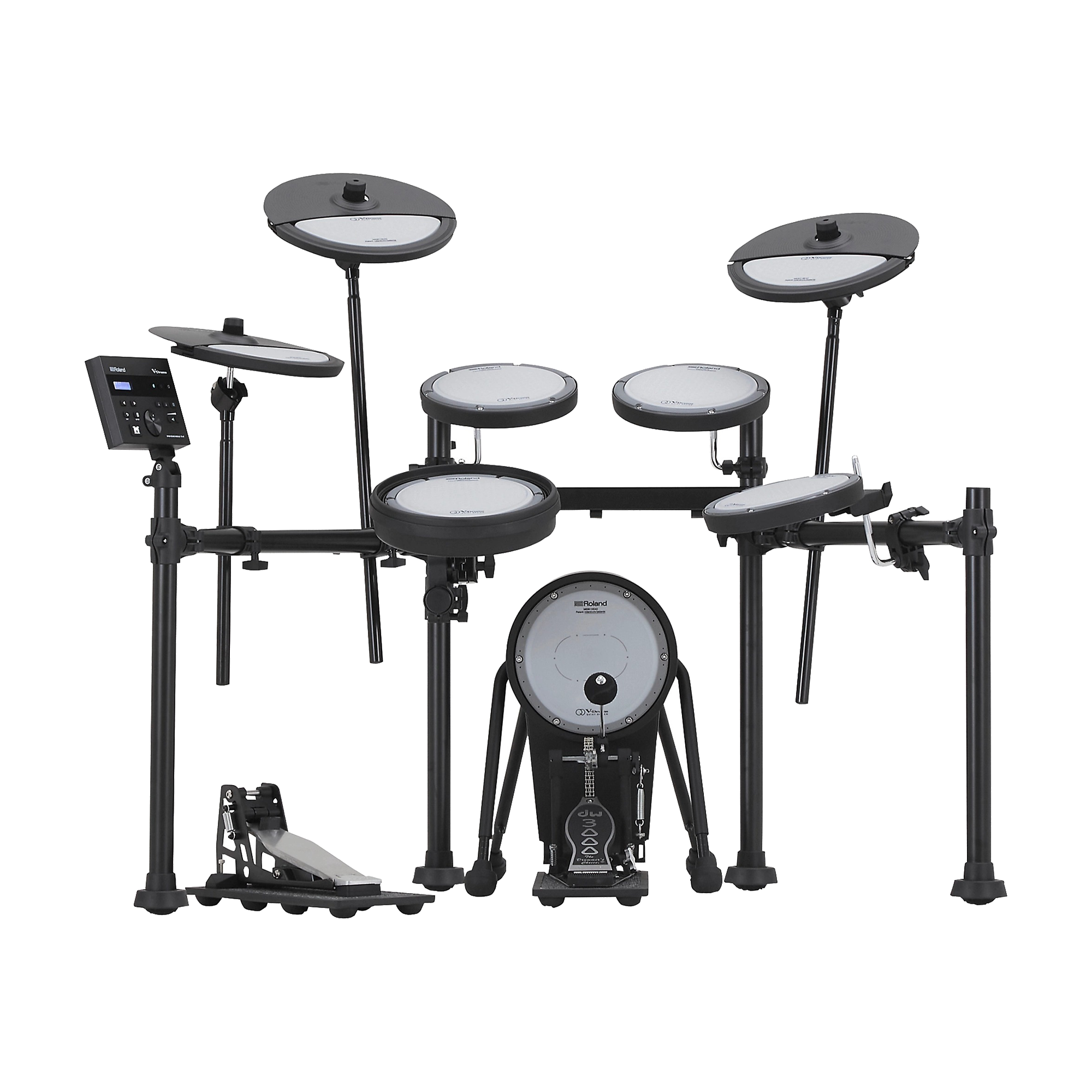 Front view of Roland VQD106-KIT V-Drums Quiet Design Electronic Drum Set