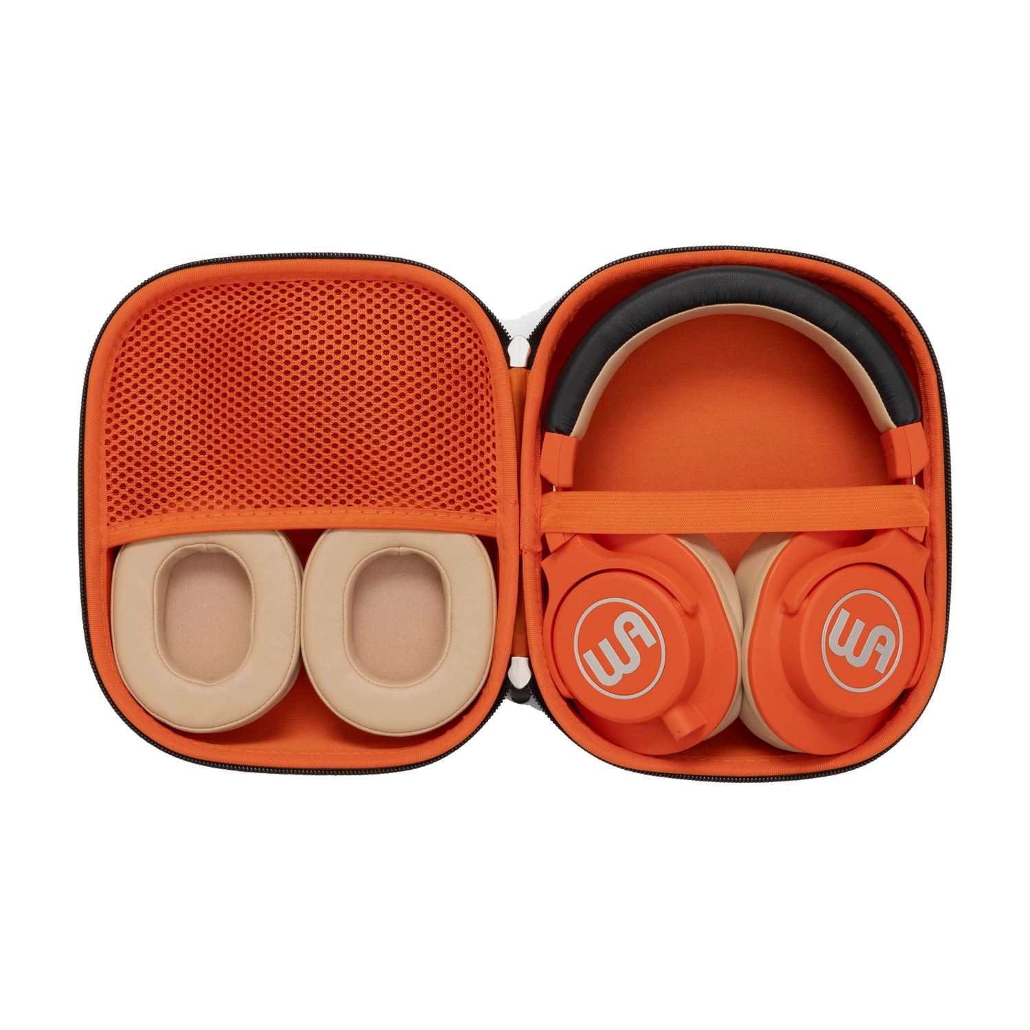 Warm Audio WA-HR HeadRoom Closed-back Professional Studio Headphones - Orange, with case and replacement ear pads