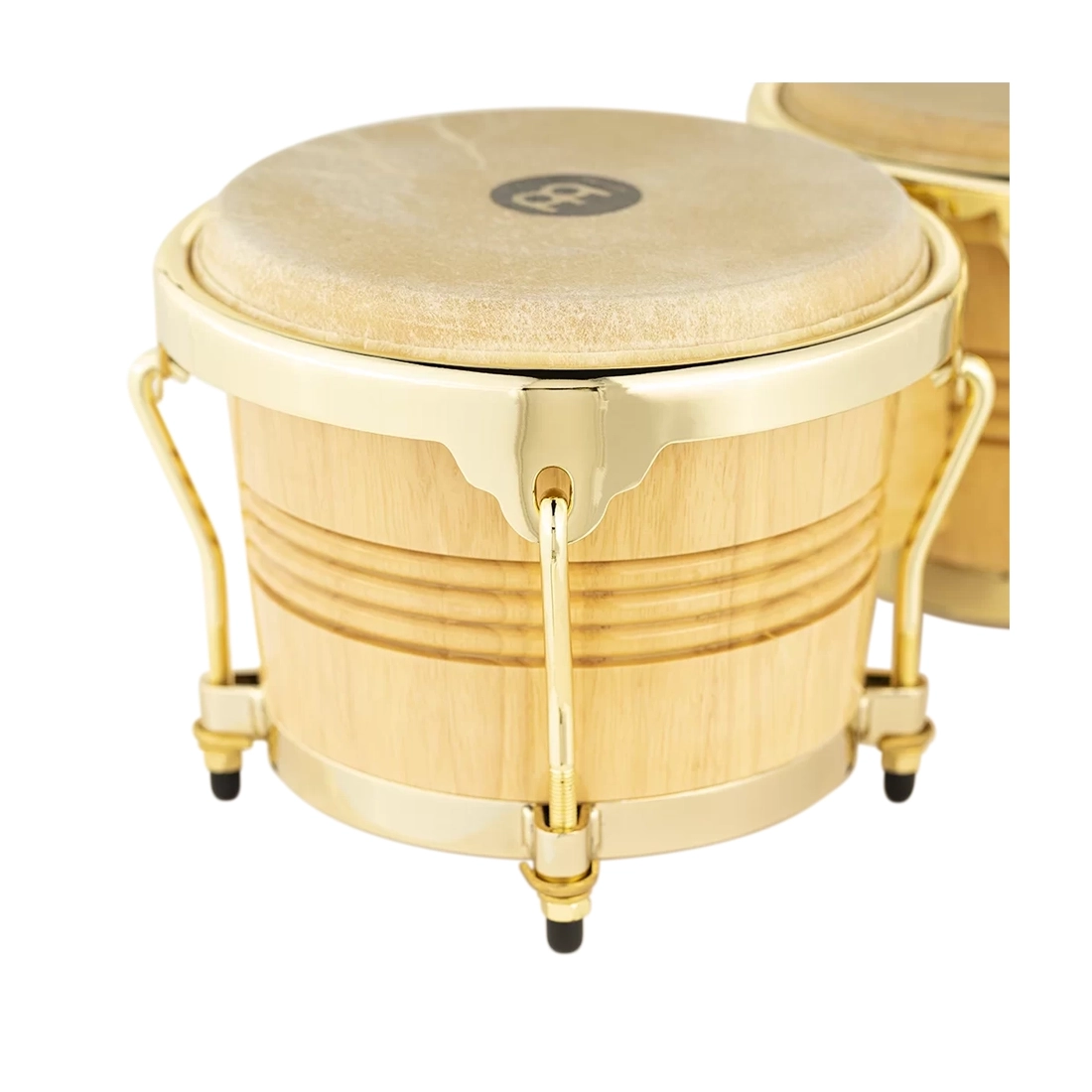 Meinl Percussion Marathon Exclusive Series Bongo, 6 3/4" & 8" Gold Plated Rims close up