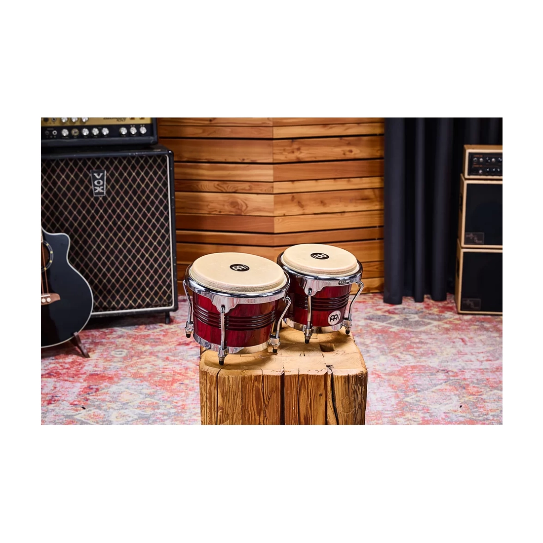 Meinl Percussion Marathon Exclusive Bongos 6.75" And 8" Pine Bongos  - Wine Red