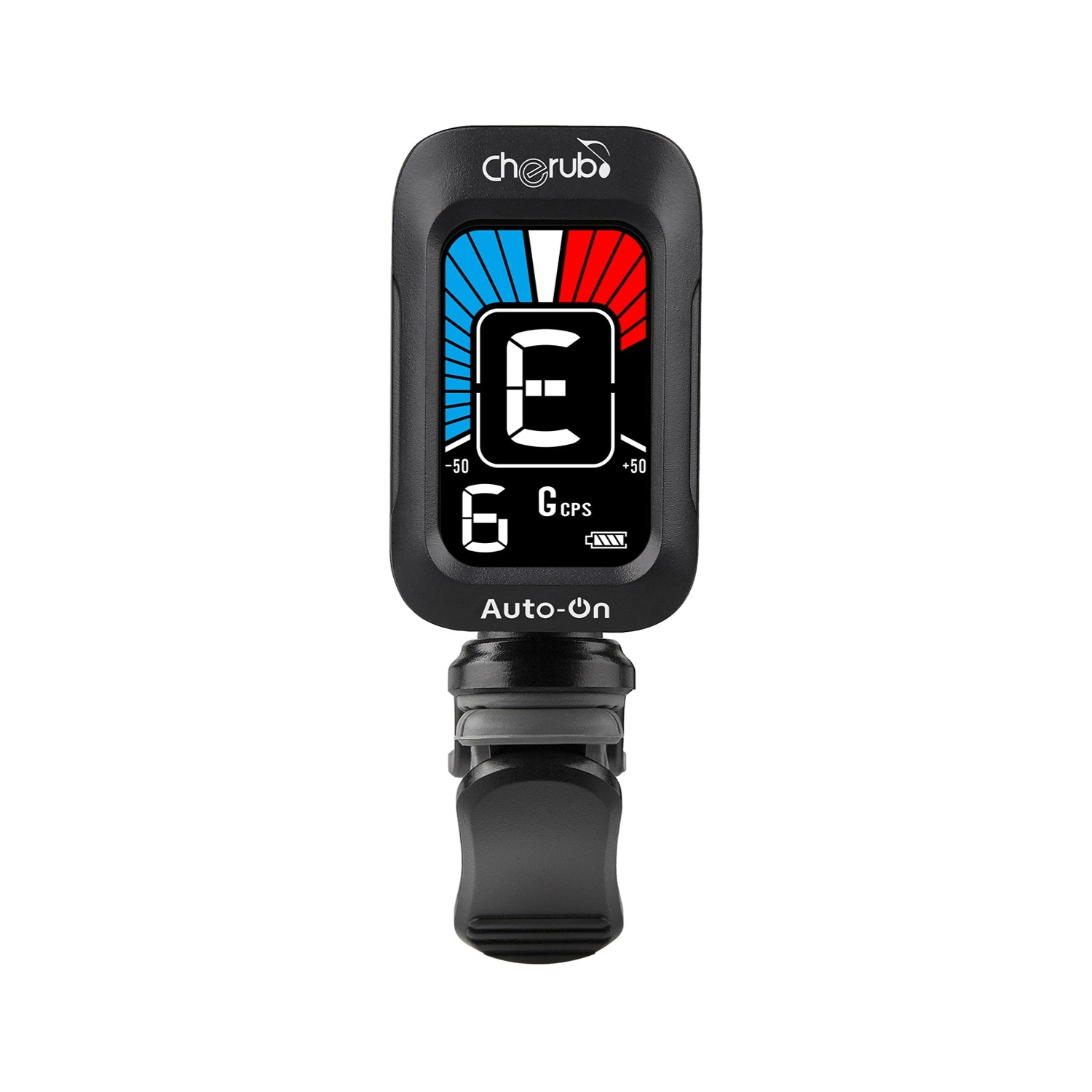 Cherub WST-645 Auto-On Rechargeable Clip Tuner – Black