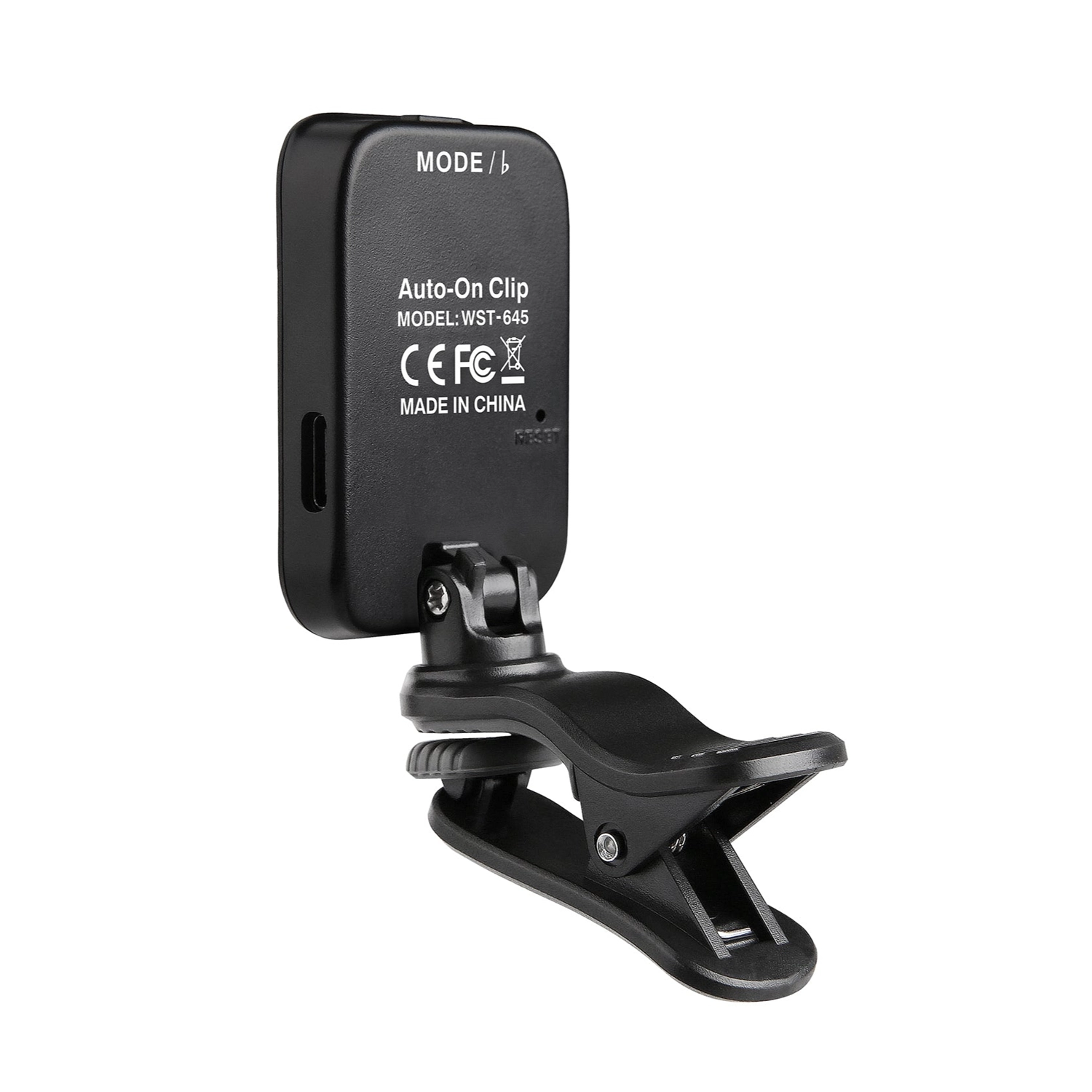 Cherub Wst-645 Auto-On Rechargeable Clip Tuner - Black