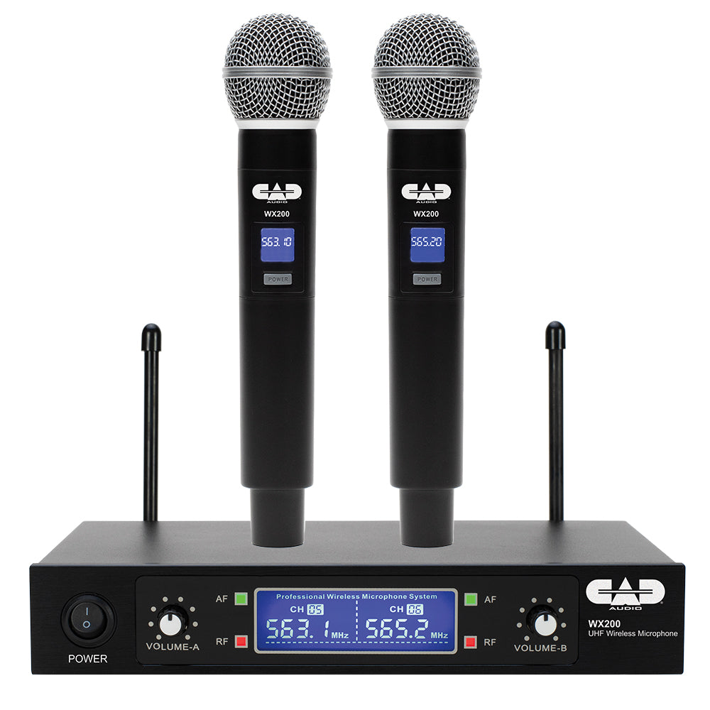 Sistema de micrófono inalámbrico de mano dual UHF CAD Audio AMS-WX200