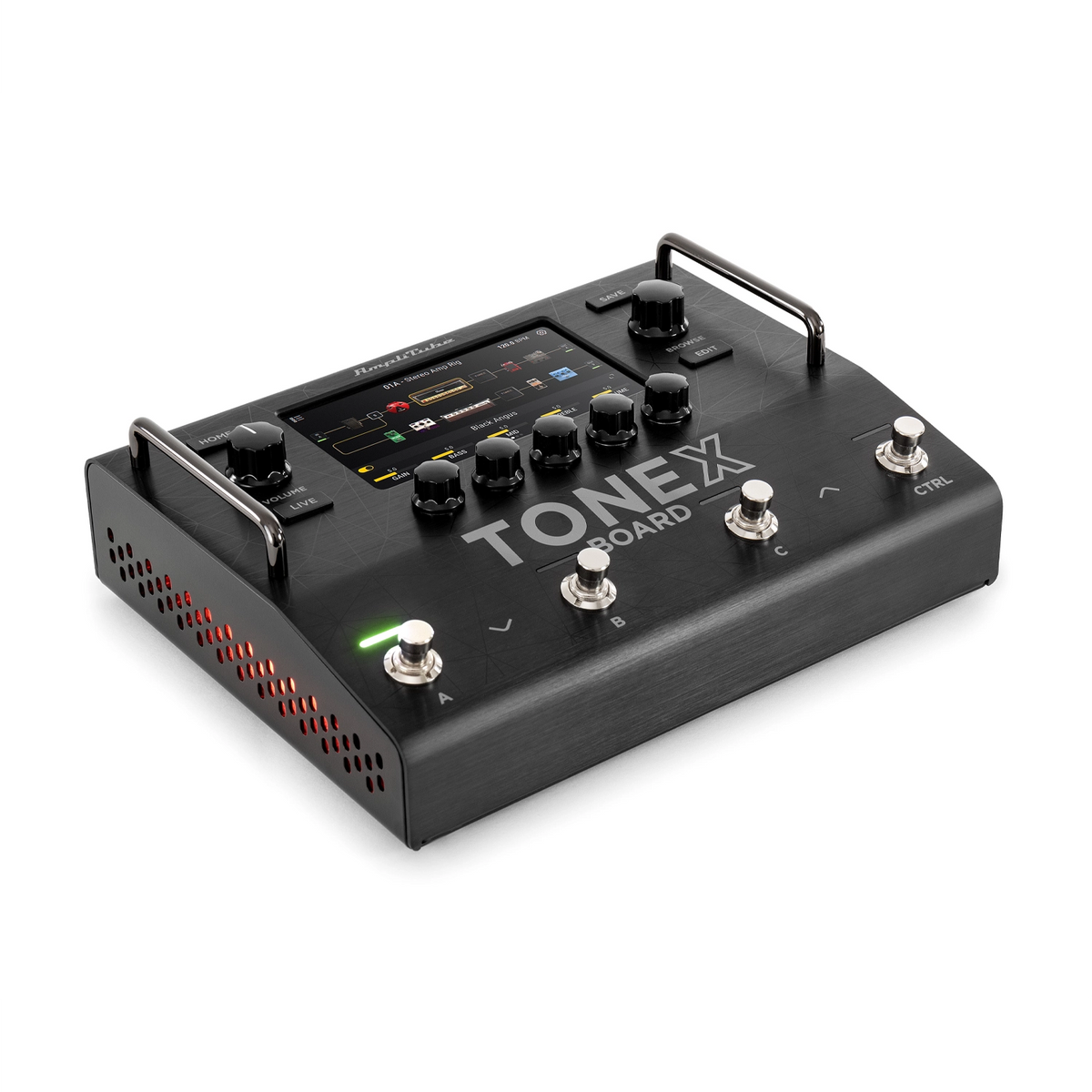 IK Multimedia Tonex Board Stereo Modeling And Multi-FX Guitar/Bass Pedal front side angle view