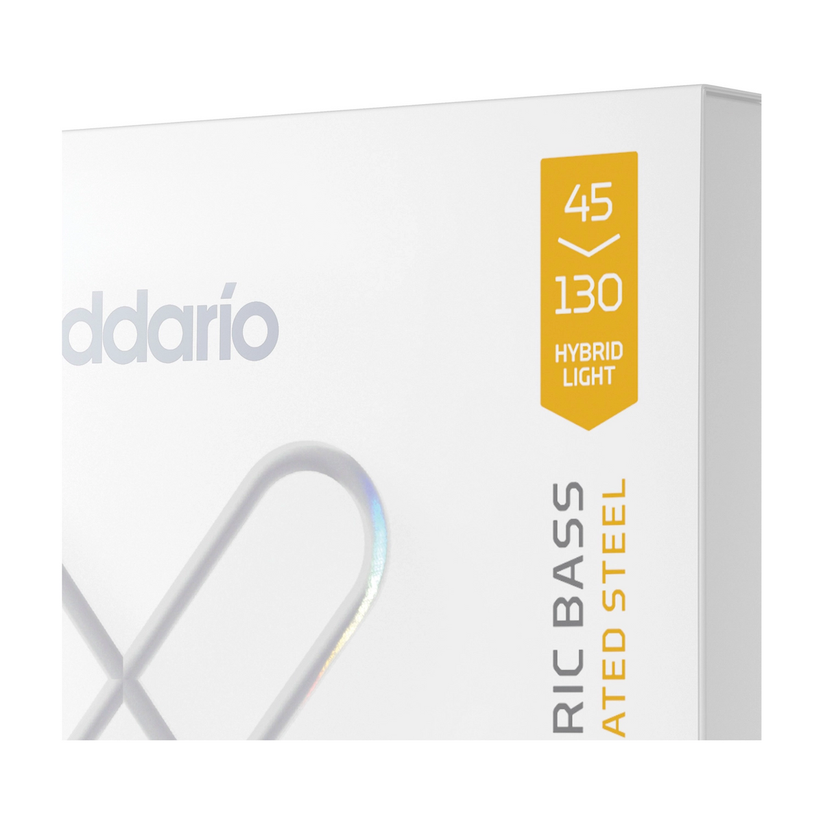 D'Addario XS Nickel 6-String Hybrid Light Electric Bass Guitar Strings front side angle view close up