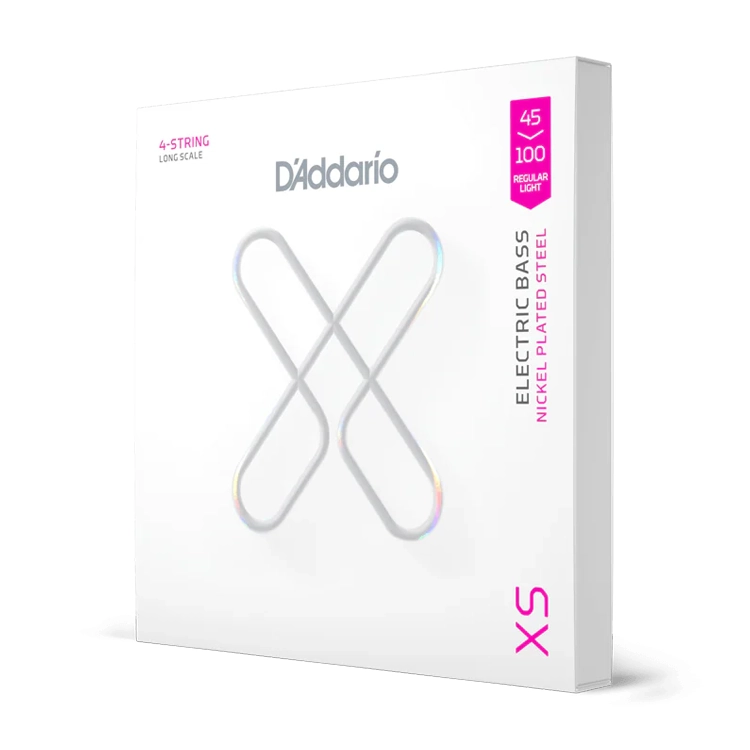 D'Addario XSB45100 XS Nickel Regular Light Electric Bass Guitar Strings