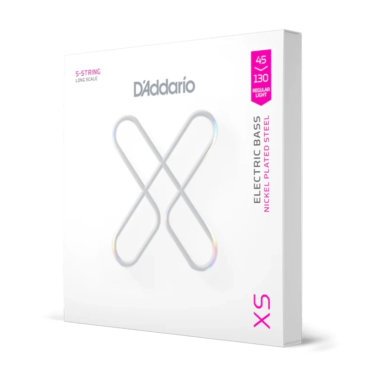 D'Addario XSB45130 XS Nickel 5-String .045-.130 Regular Light Electric Bass Guitar Strings