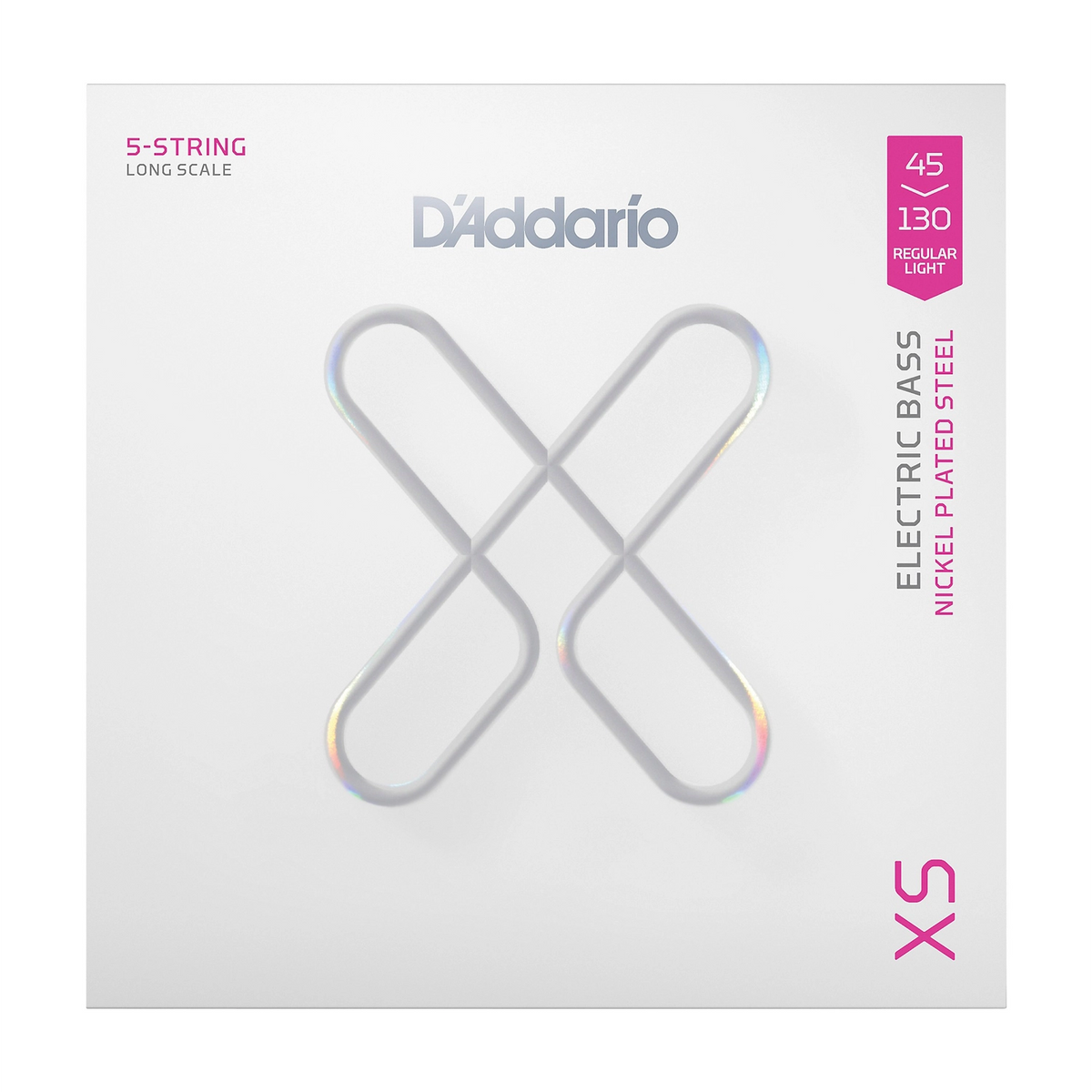 D'Addario XS Nickel 5-String .045-.130 Regular Light Electric Bass Guitar Strings
front panel view