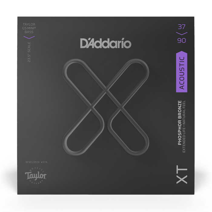 Cuerdas de Bajo Acústico D'Addario 37-90 Custom Light para Taylor GS Mini Recubiertas