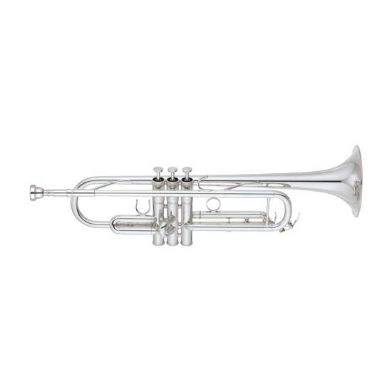 Yamaha YTR-6335RCS silver plated finish full view of trumpet