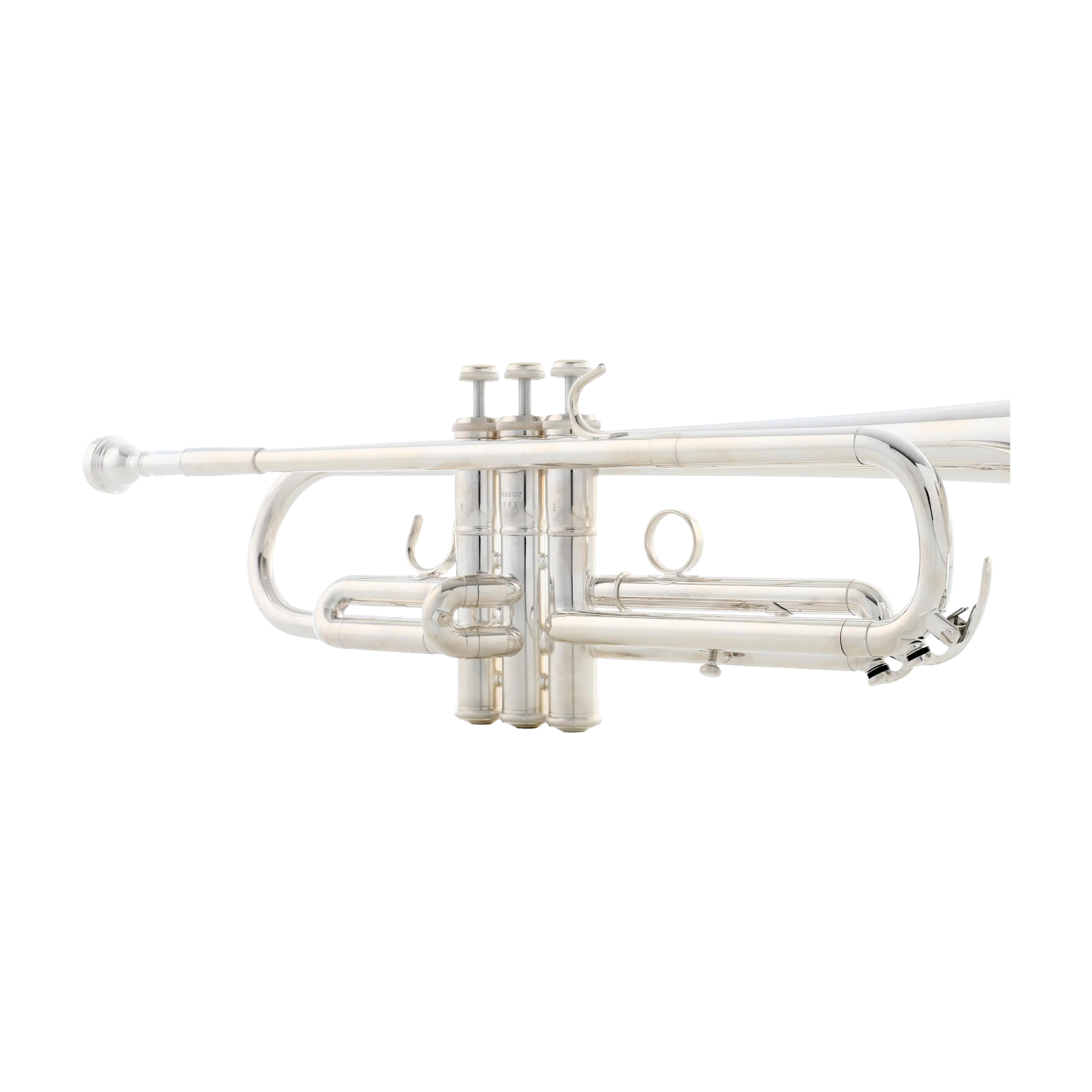 Yamaha YTR-8310ZS silver plated finish side view of the trumpet