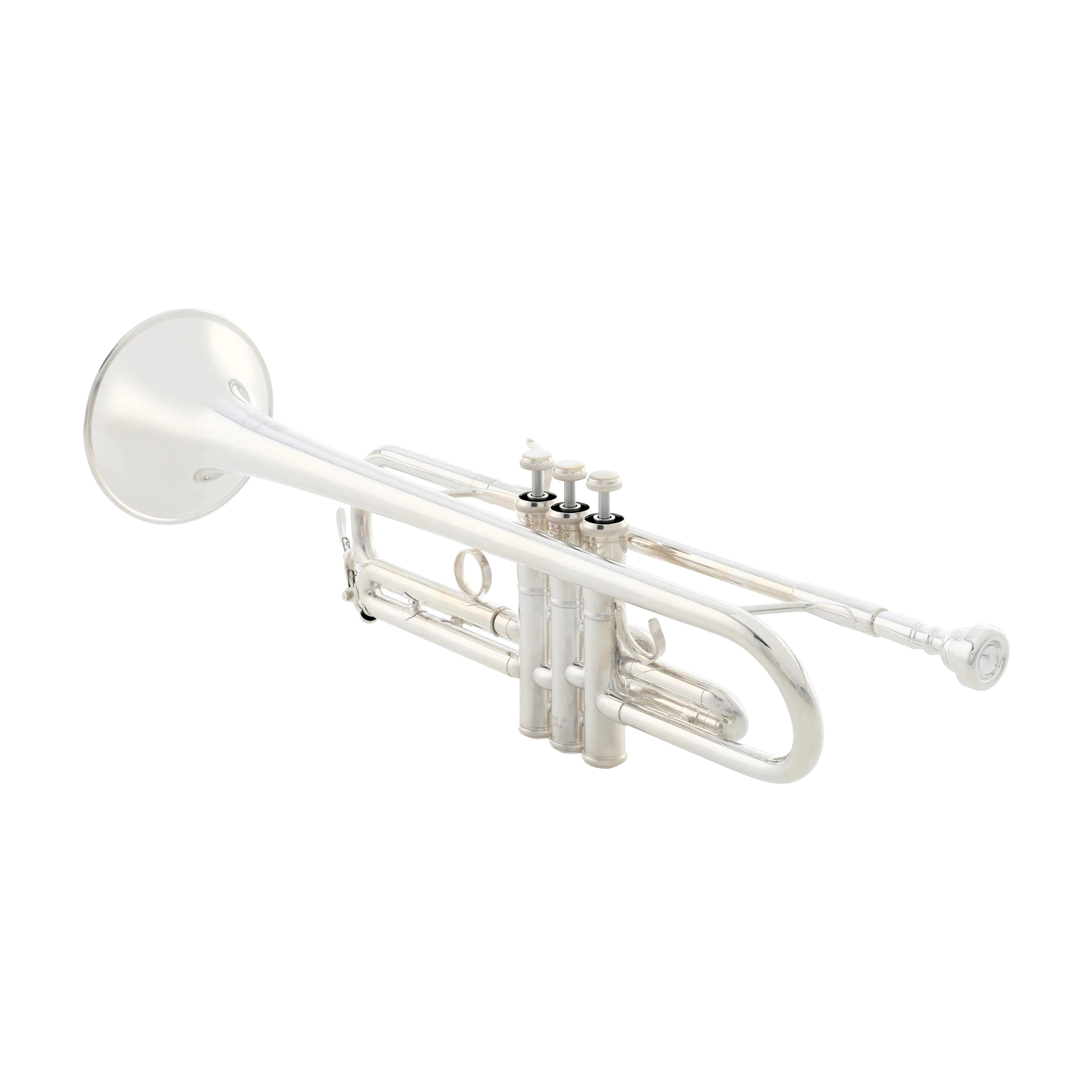 Yamaha YTR-8310ZS silver plated finish side view of the trumpet
