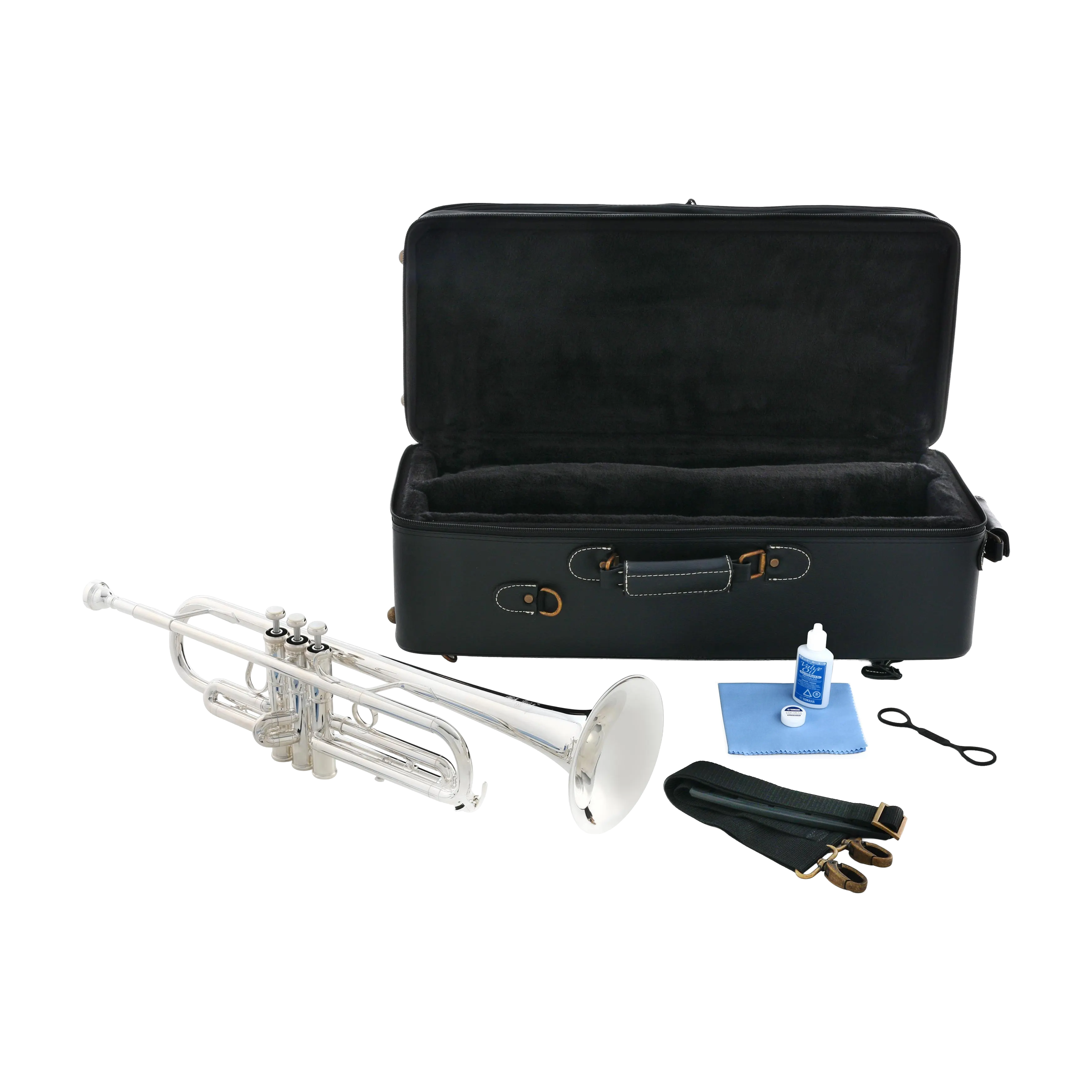 Yamaha YTR-8310ZS full view of the open case with trumpet and accessories