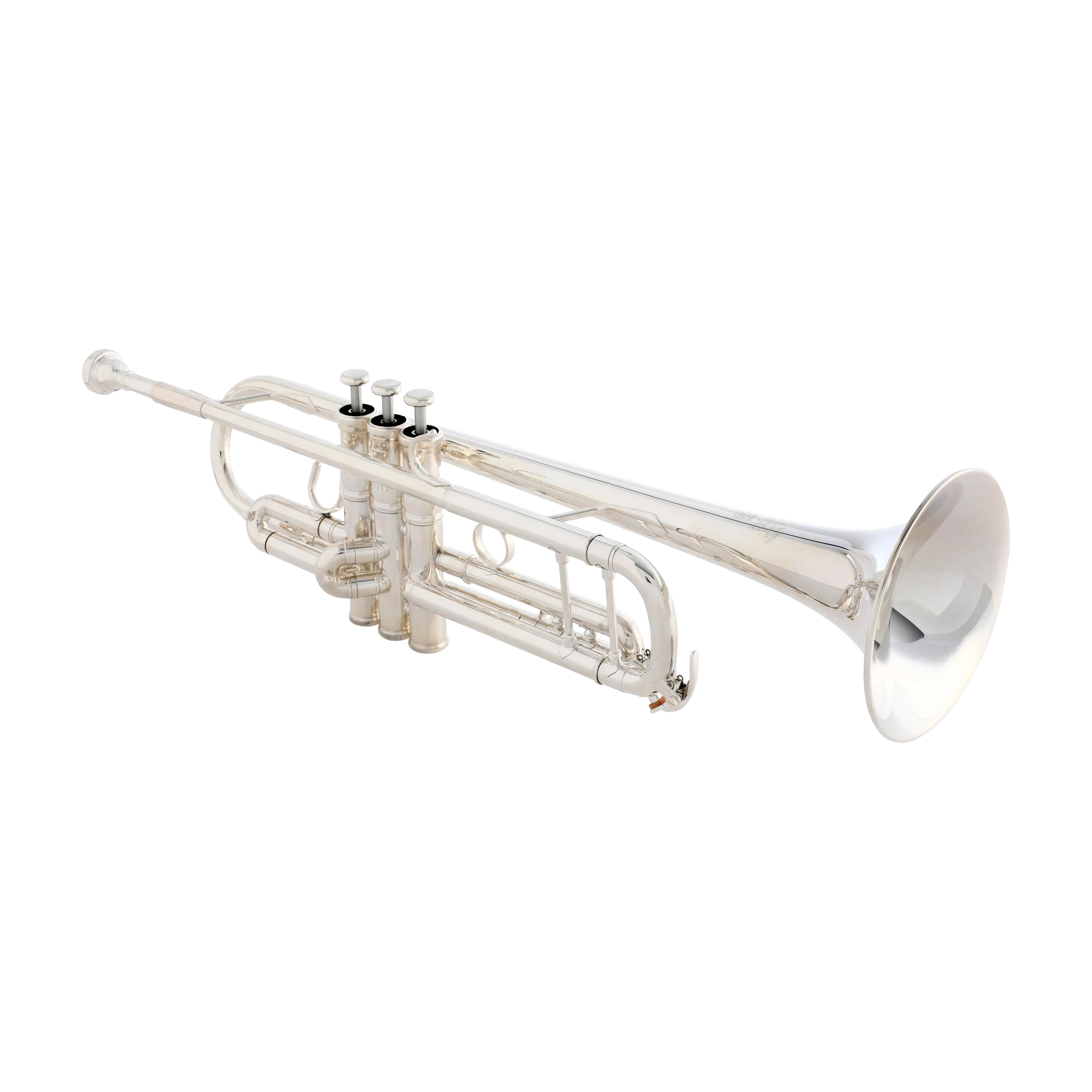 Yamaha YTR-8335IIS silver plated finish side view of the trumpet