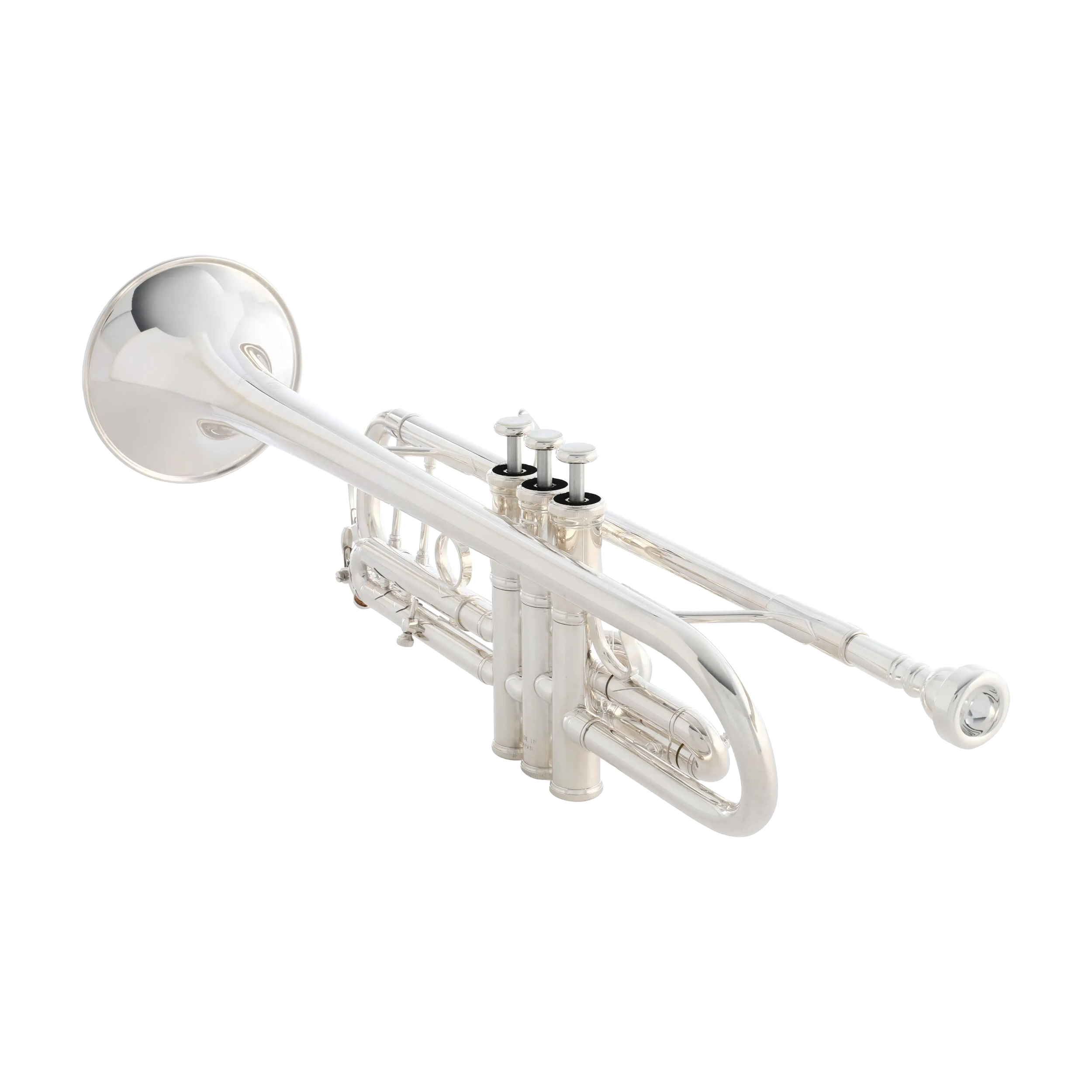 Yamaha YTR-8335IIS silver plated finish side view of the trumpet