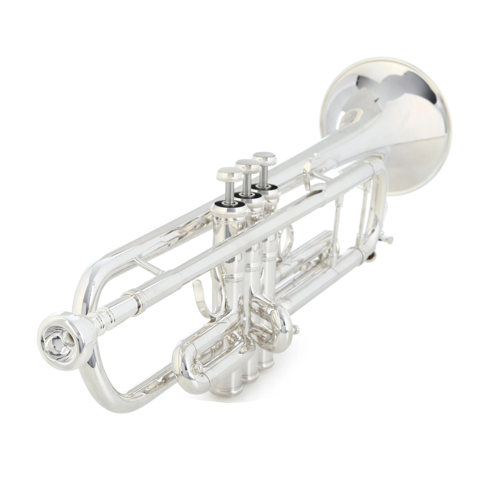 Yamaha YTR-9335CHS-BR silver plated finish back view of the trumpet