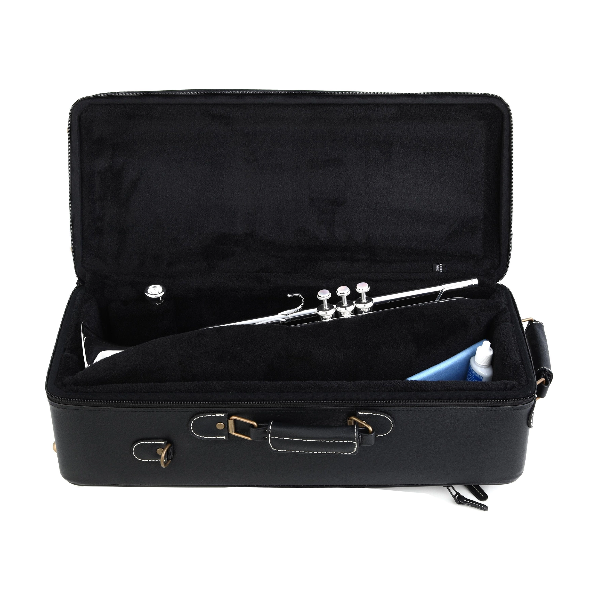 Yamaha YTR-9335CHS-BR full view of the open case with trumpet and accessories inside