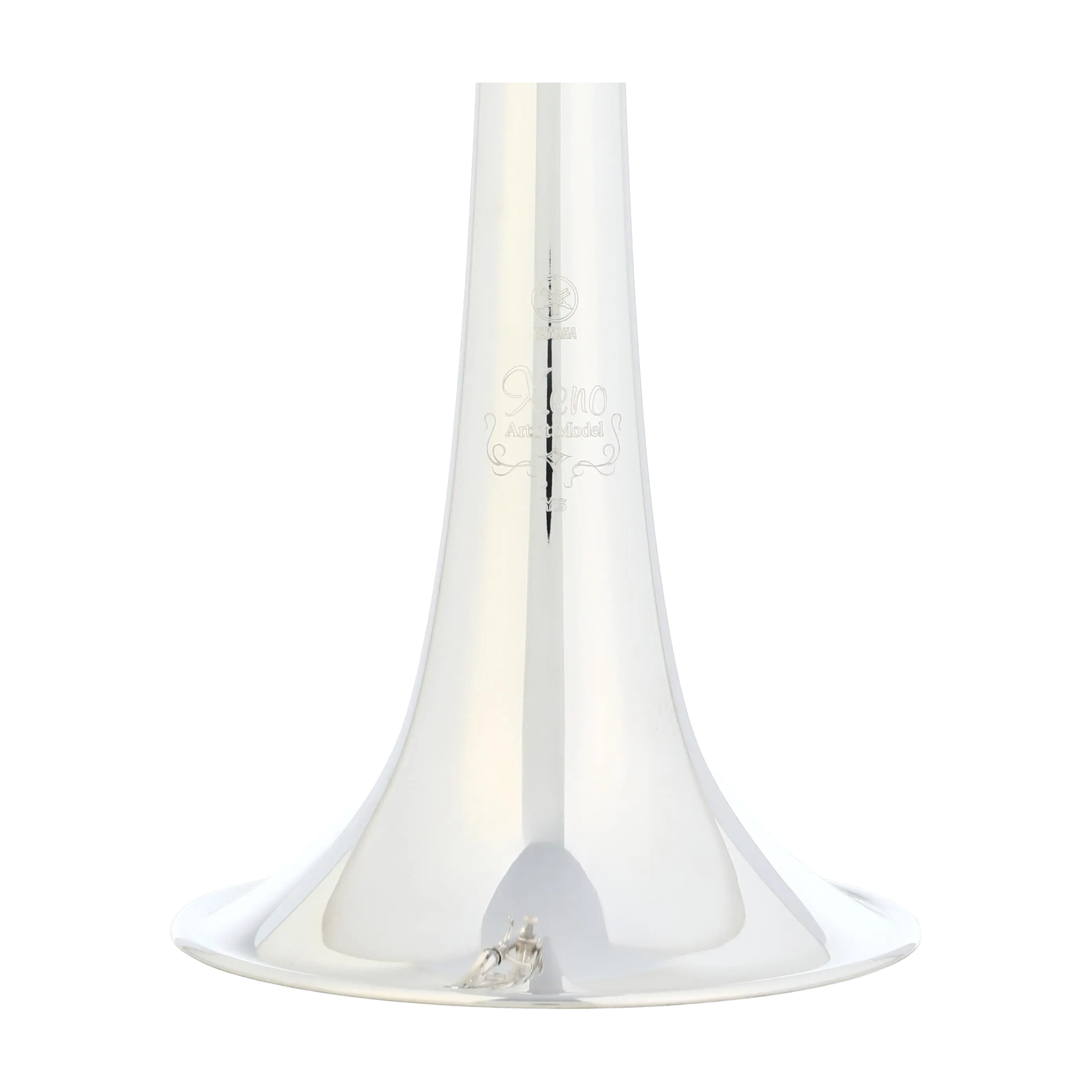 Yamaha YTR-9445CHS-BR silver plated finish close up view of the bell