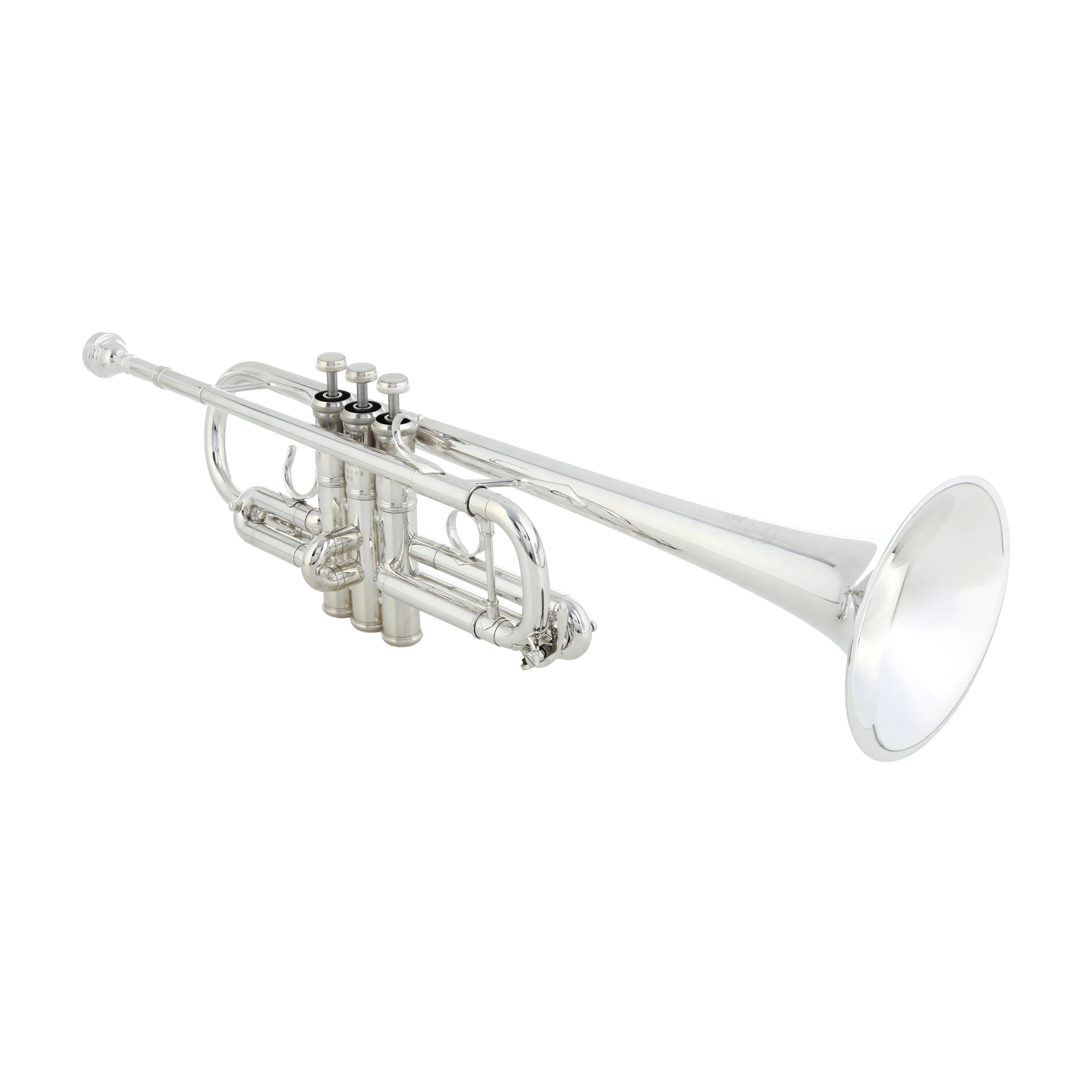 Yamaha YTR-9445CHS-BR silver plated finish side view of the trumpet