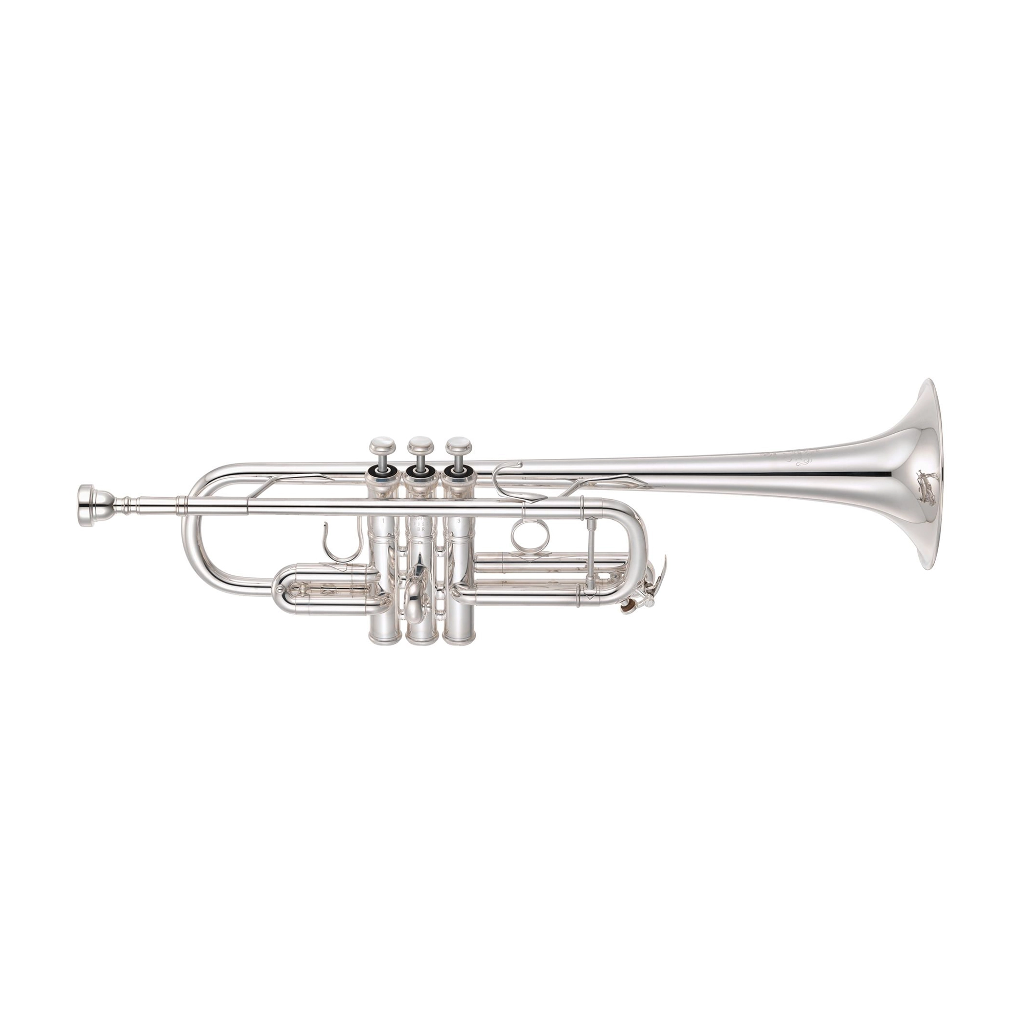 Yamaha YTR-9445CHS-BR silver plated finish full view of trumpet