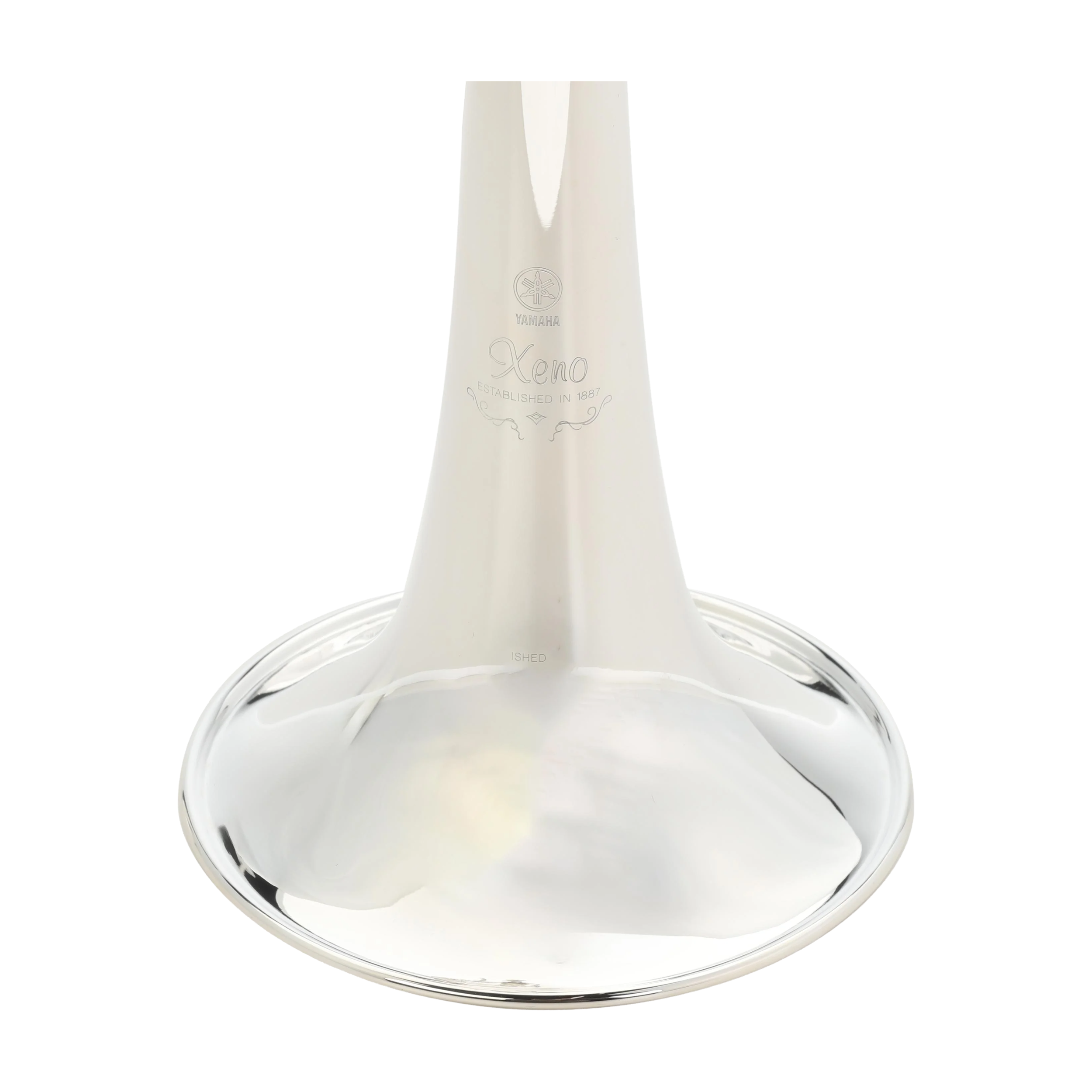 Yamaha YTR8445S silver plated finish close up view of the bell