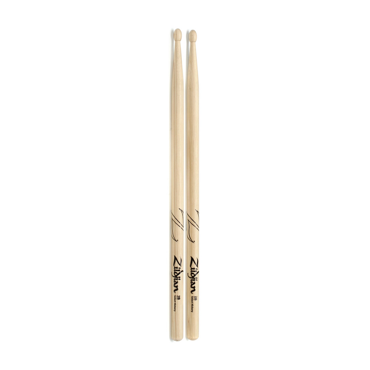 Zildjian Hickory 2B Drumsticks Wood Tips - Natural Finish