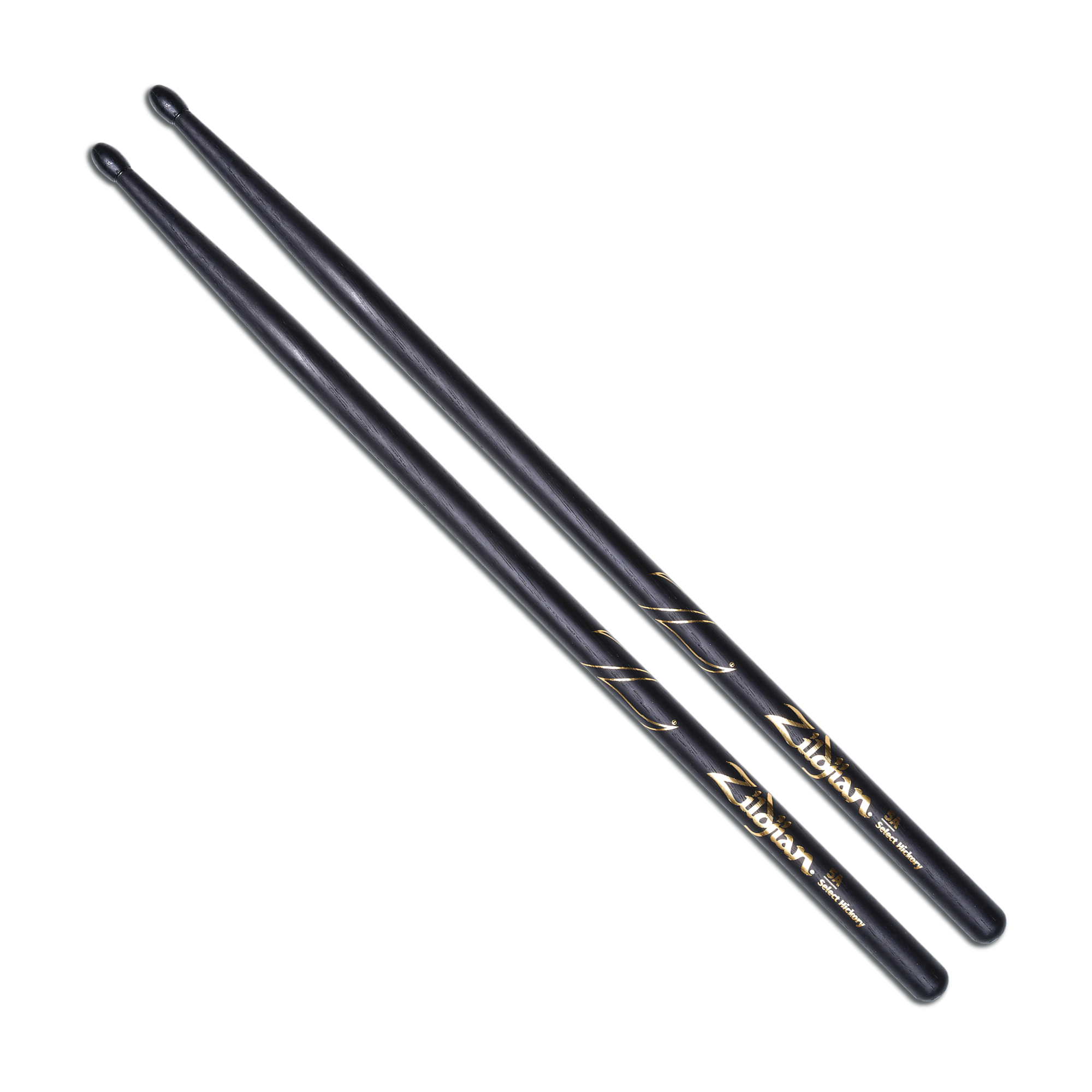 Fron view of Zildjian Z5ANB 5A Nylon Tip Black Drumsticks