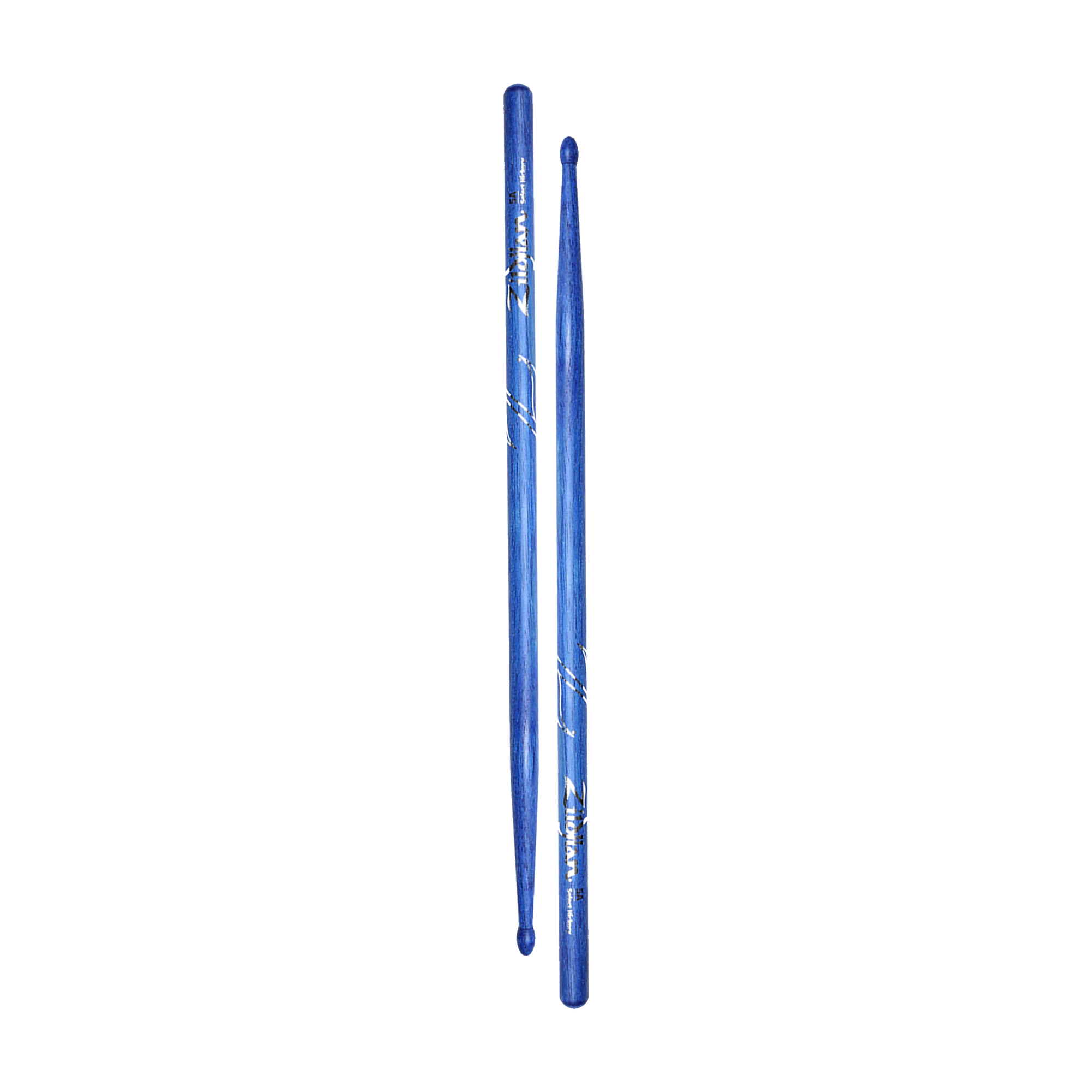Full view of Zildjian Z5ANBU Hickory Nylon Tip Blue Drumstick