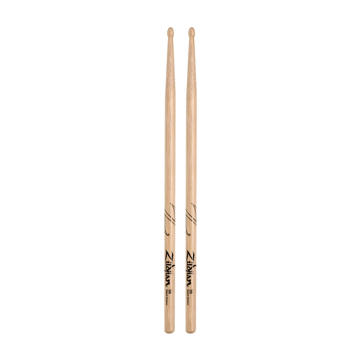 Zildjian Z5A 5A Natural Hickory Drumsticks front side view