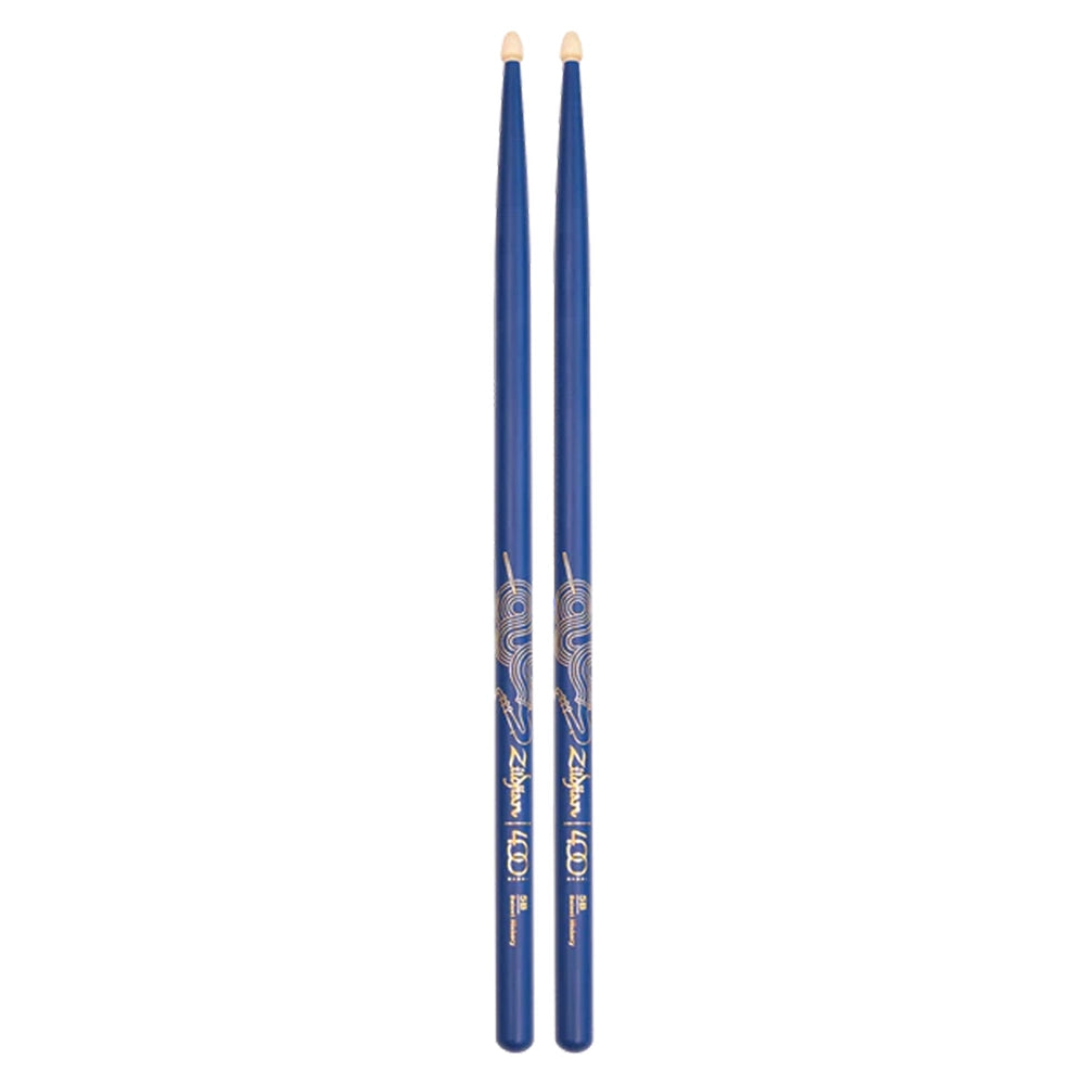 Zildjian 400th Anniversary Hickory 5b Drumsticks - Painted Blue Jazz