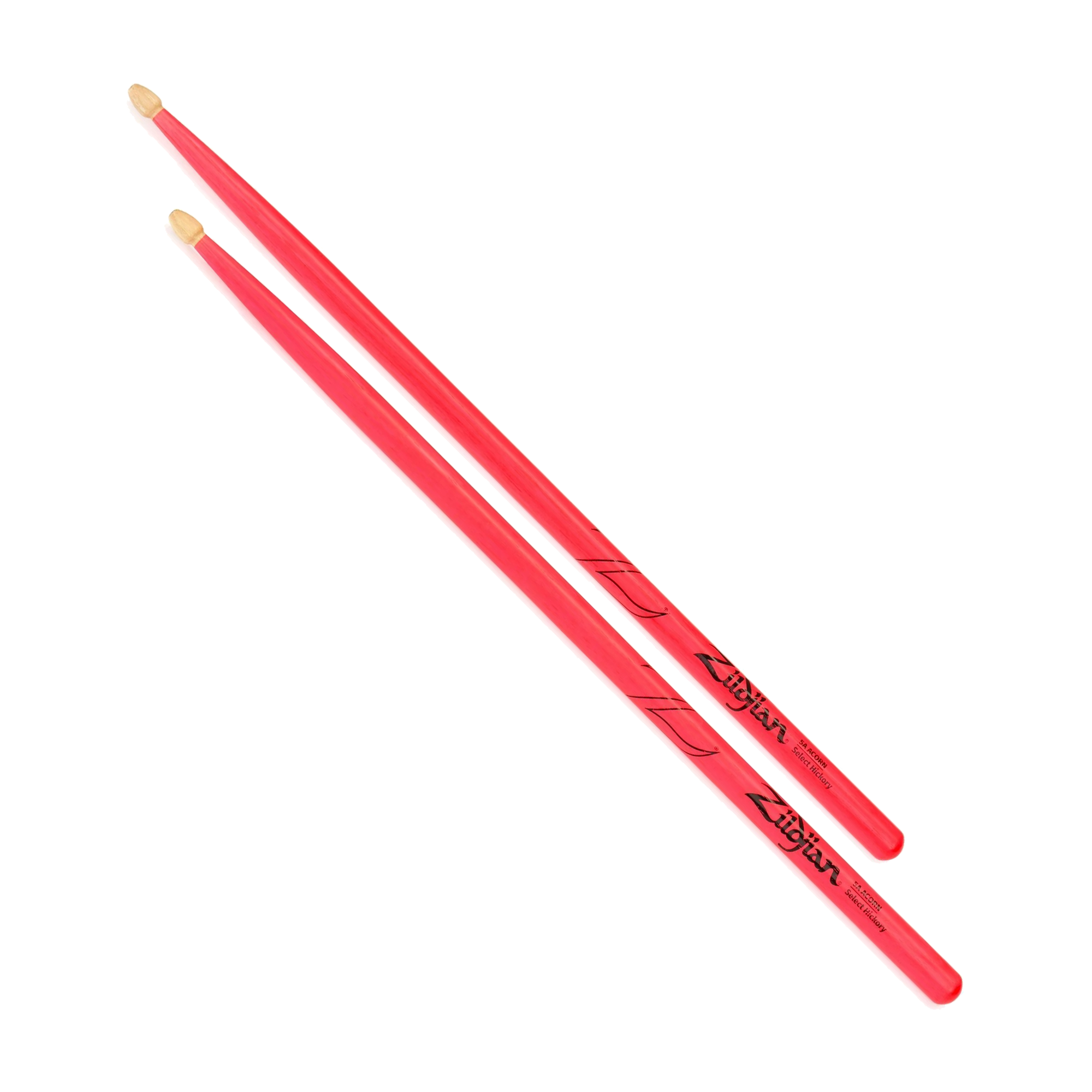Full view of Zildjian Z5AACDGP Drumstick 5A Acorn Neon Pink